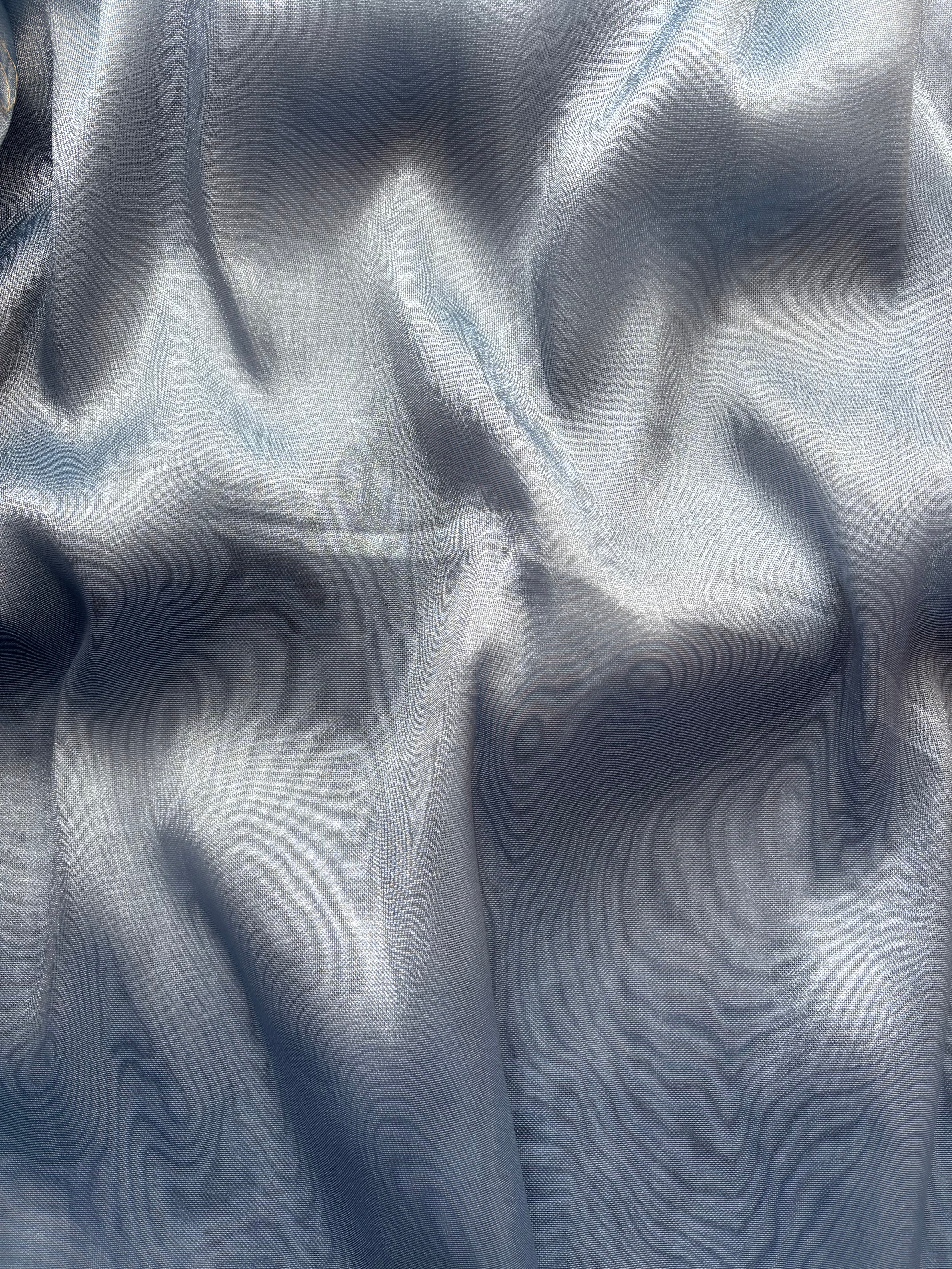 Floral blue shimmer organza saree