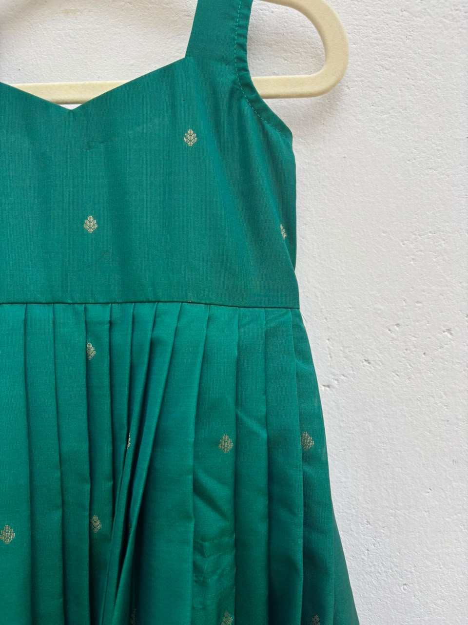 Green & red Soft silk dress