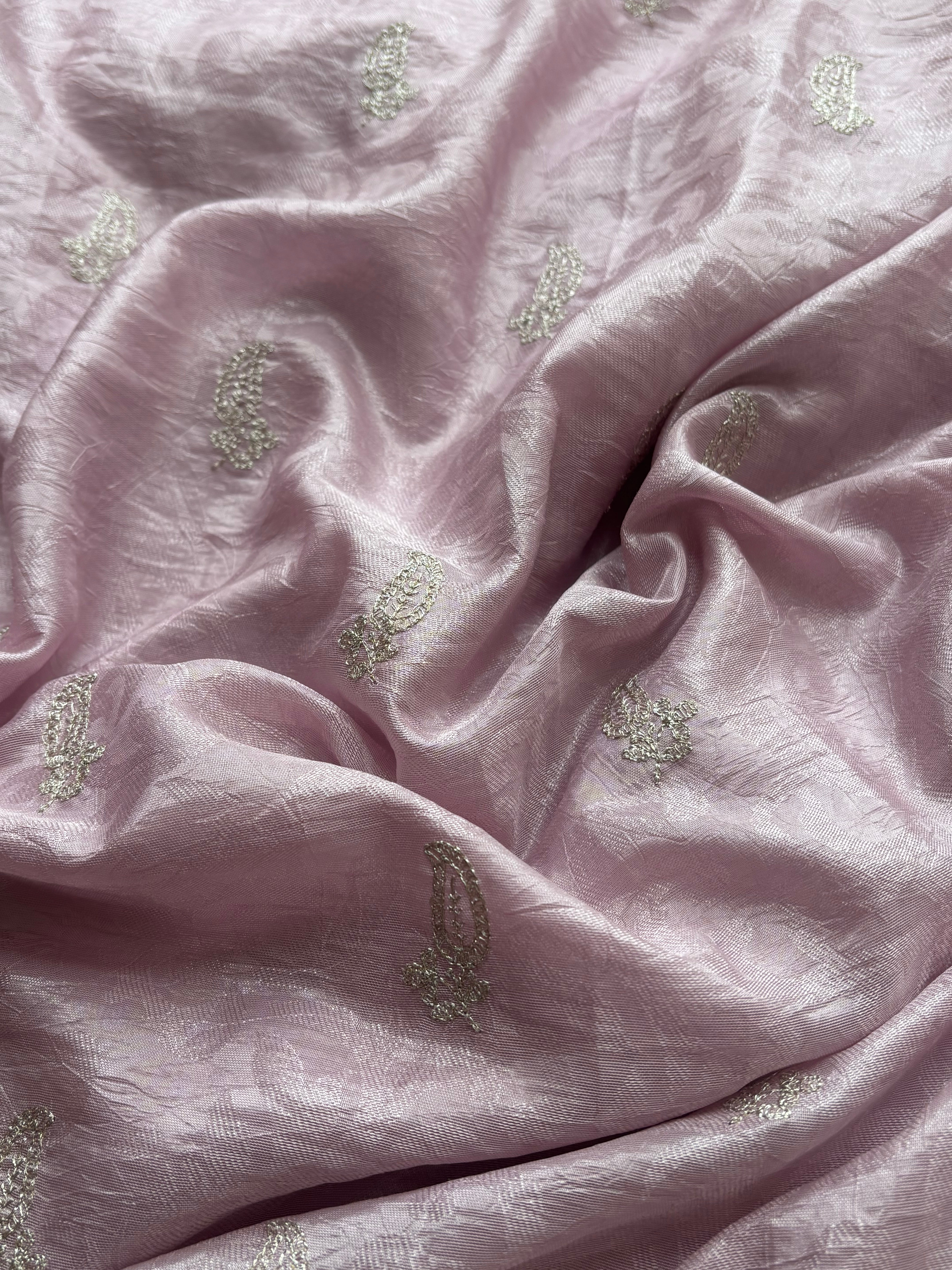Lilac tissue saree