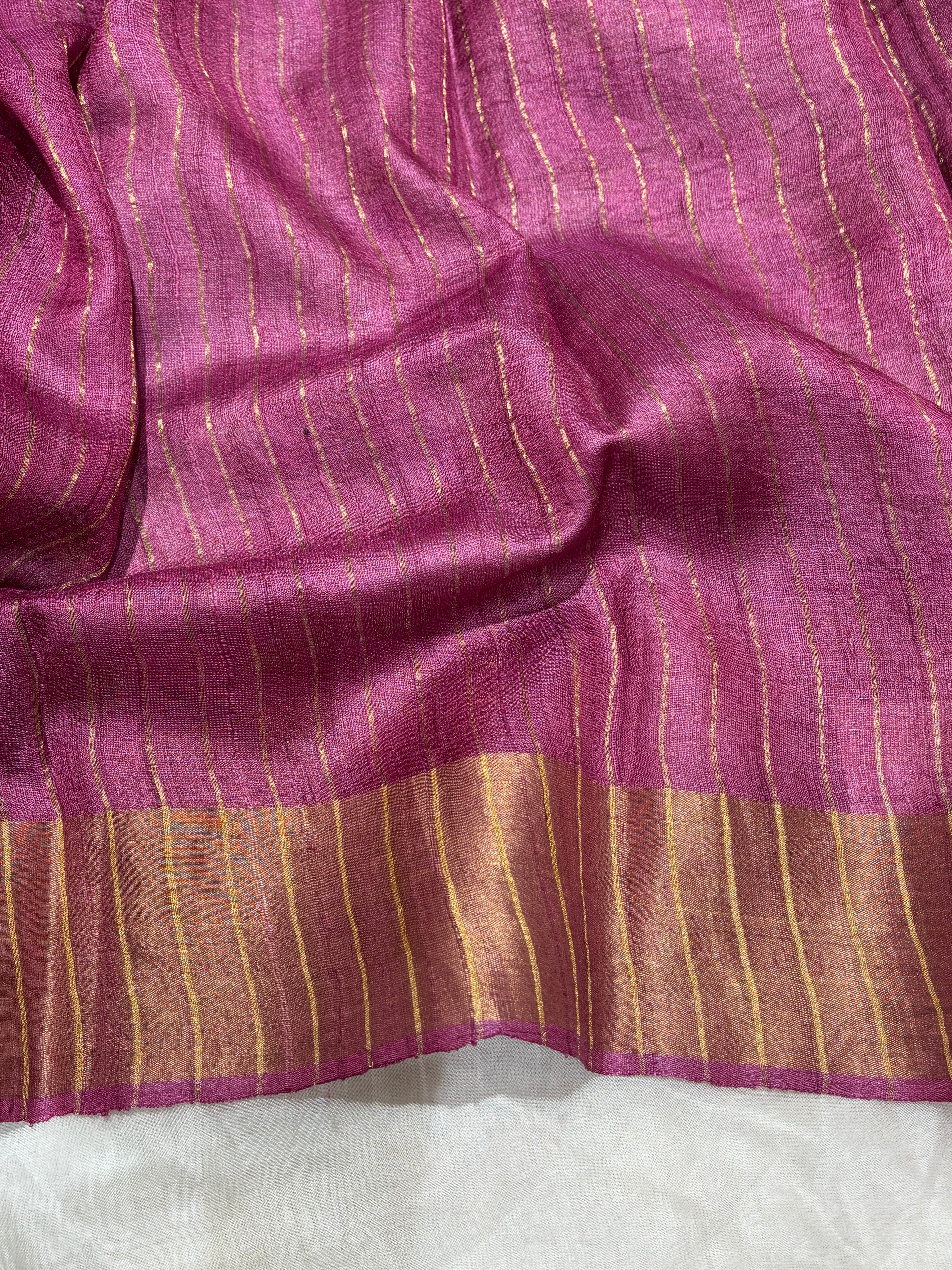 Grey floral Tussar saree