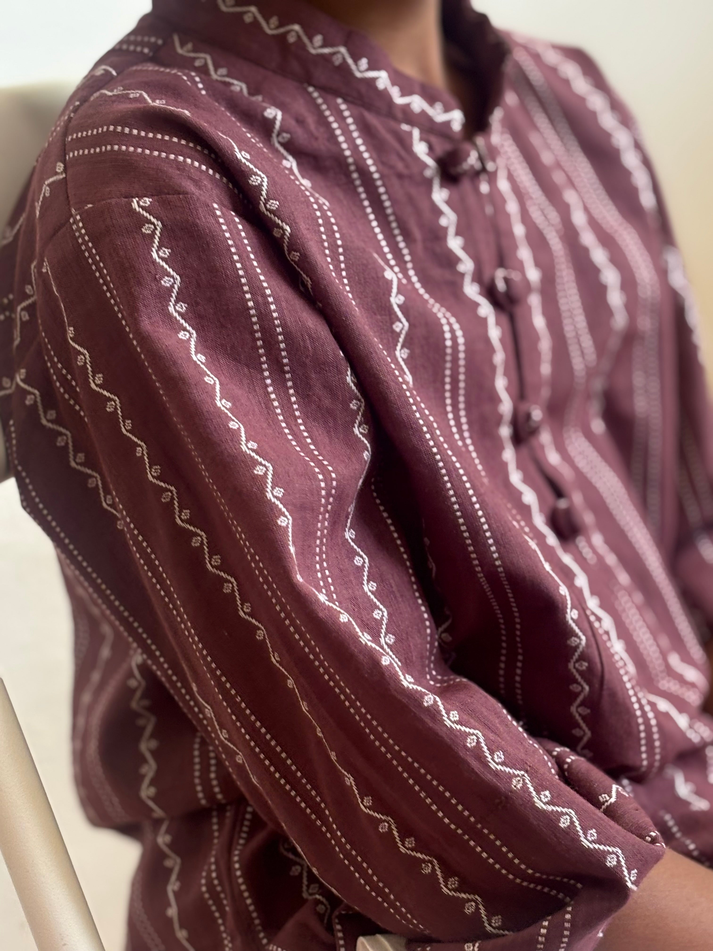 Mauve stripe cotton shirt