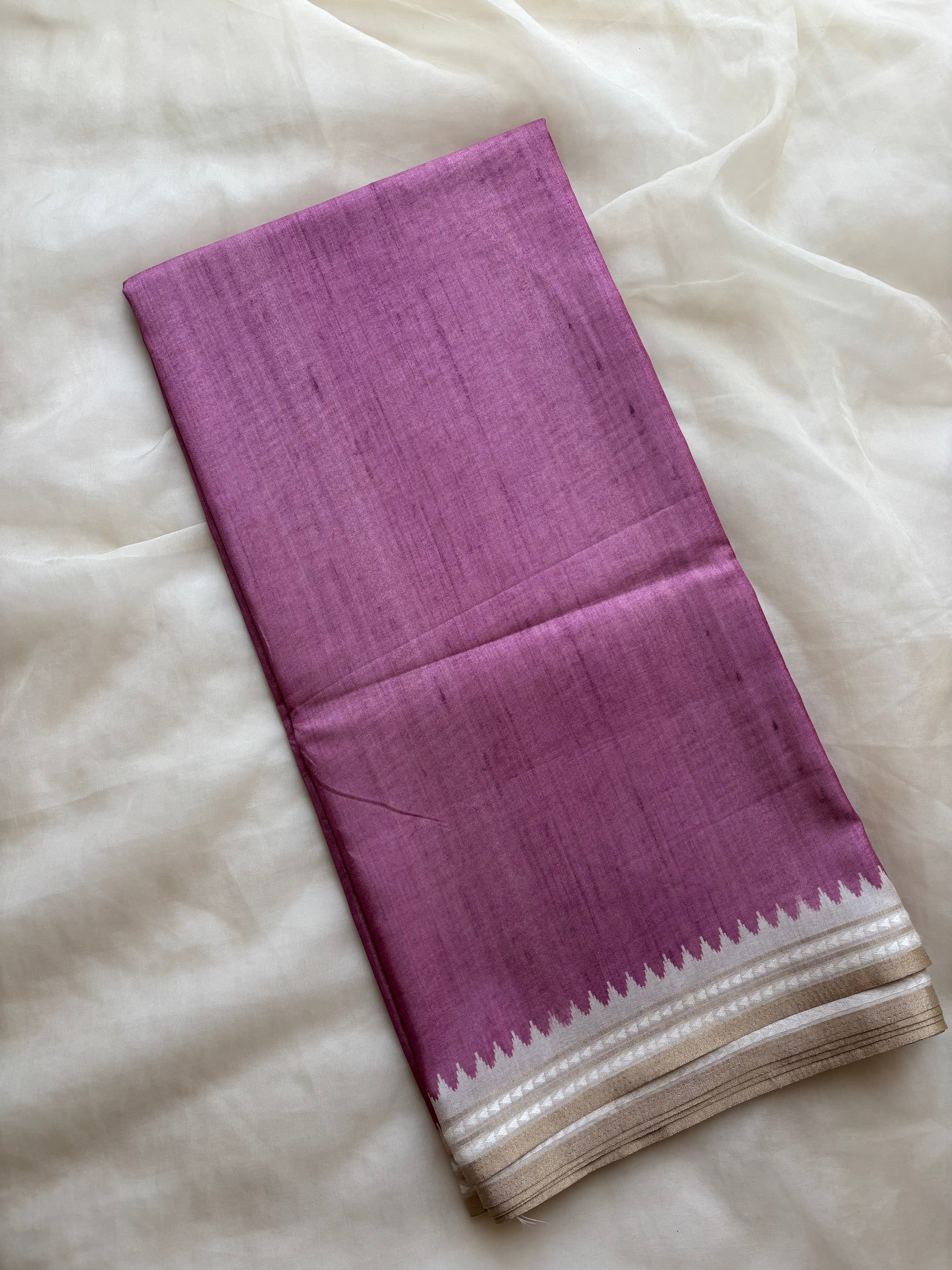 Orchid bloom semi tussar saree