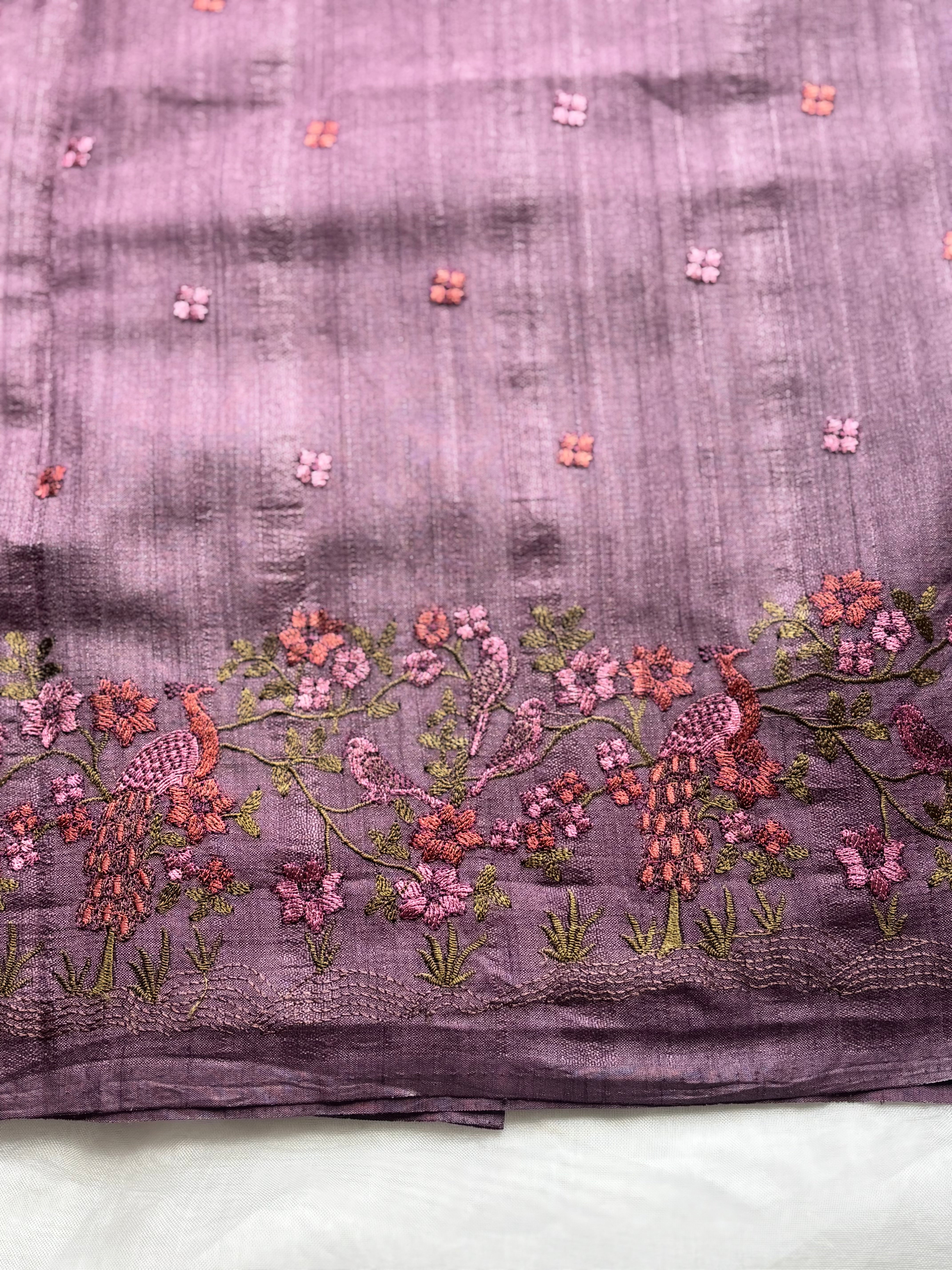 Lavender Kosa silk saree