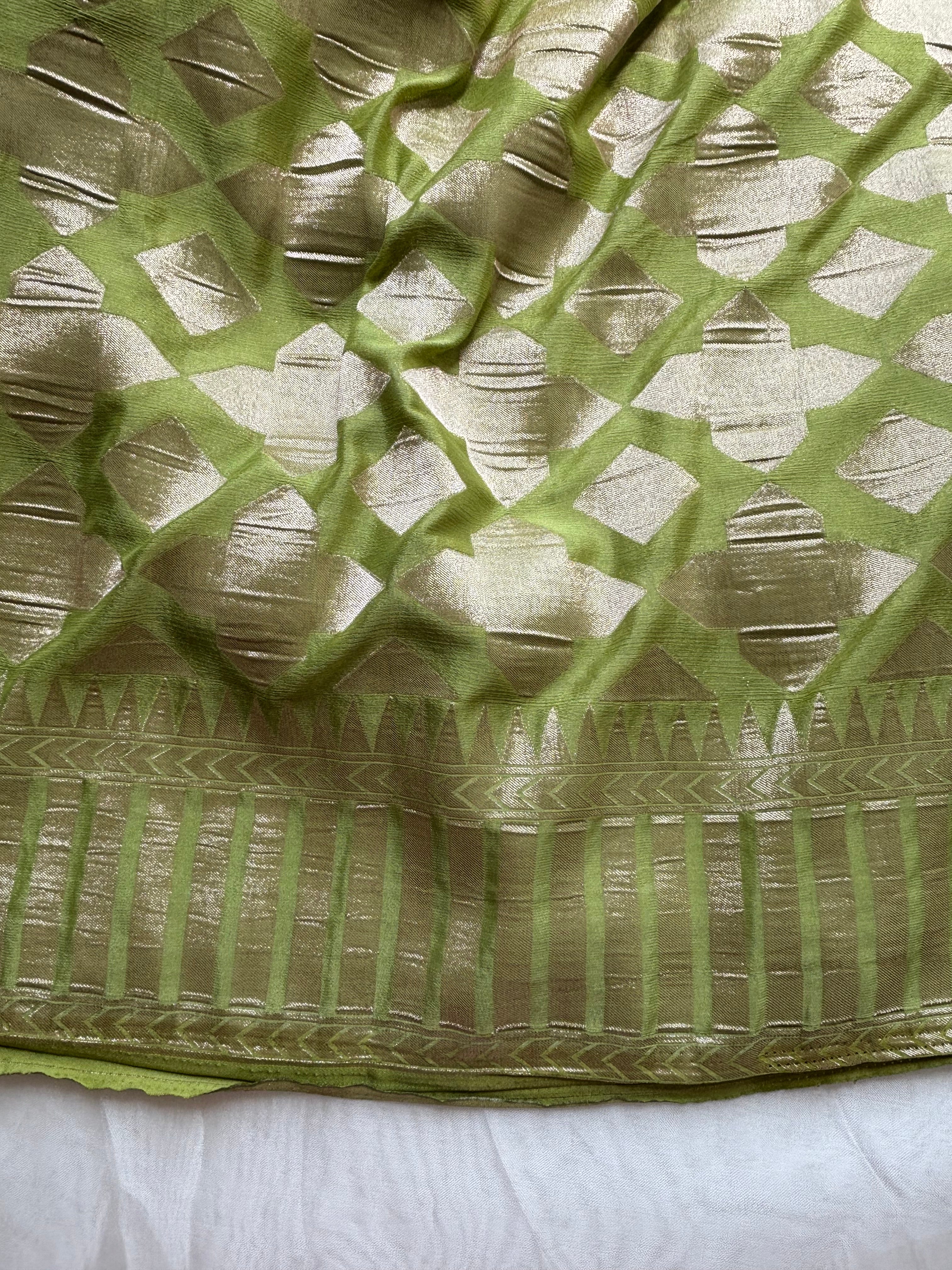 Light Green viscose silk blend saree