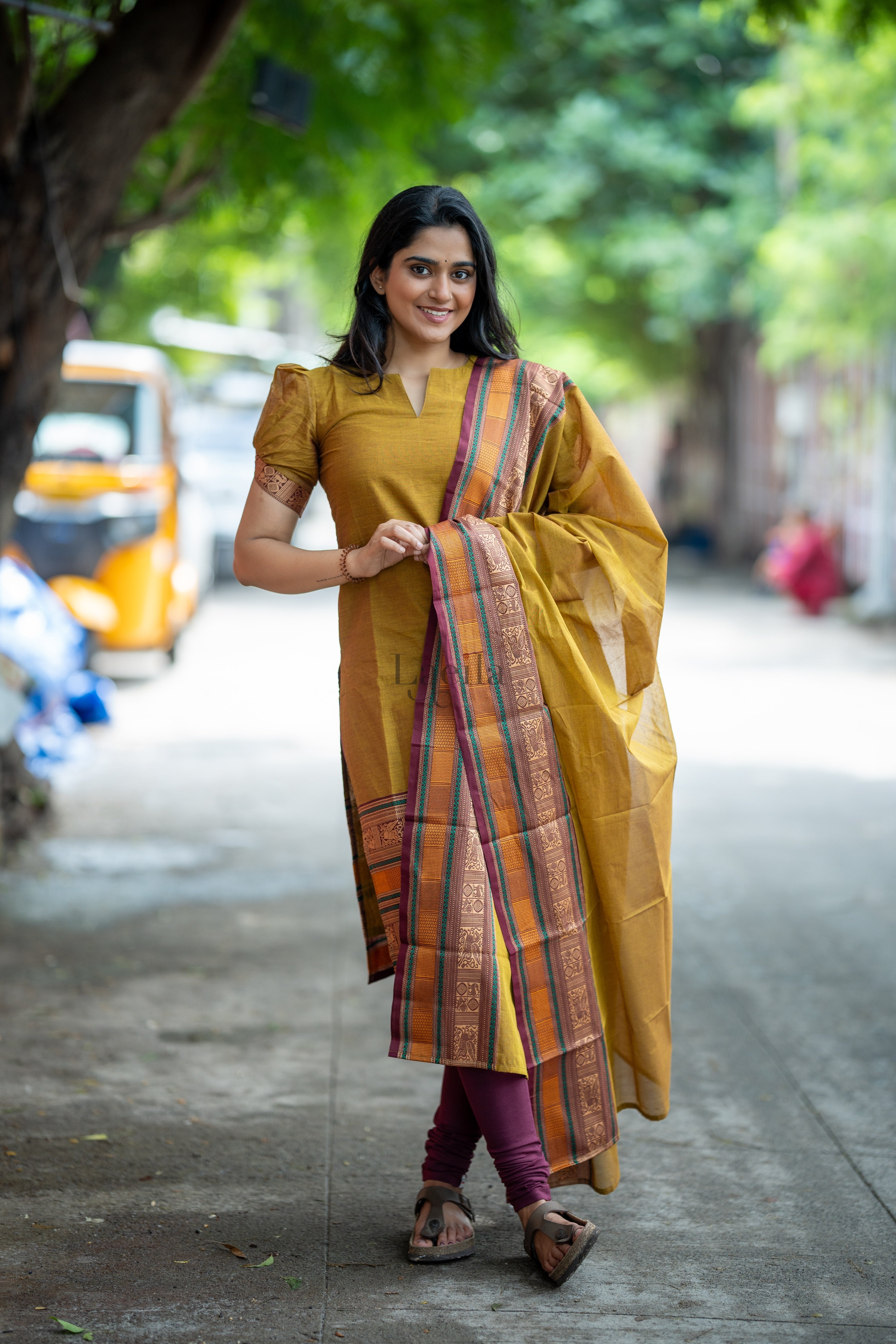 Meenakshi - Pure honey kanchi cotton top and duppata