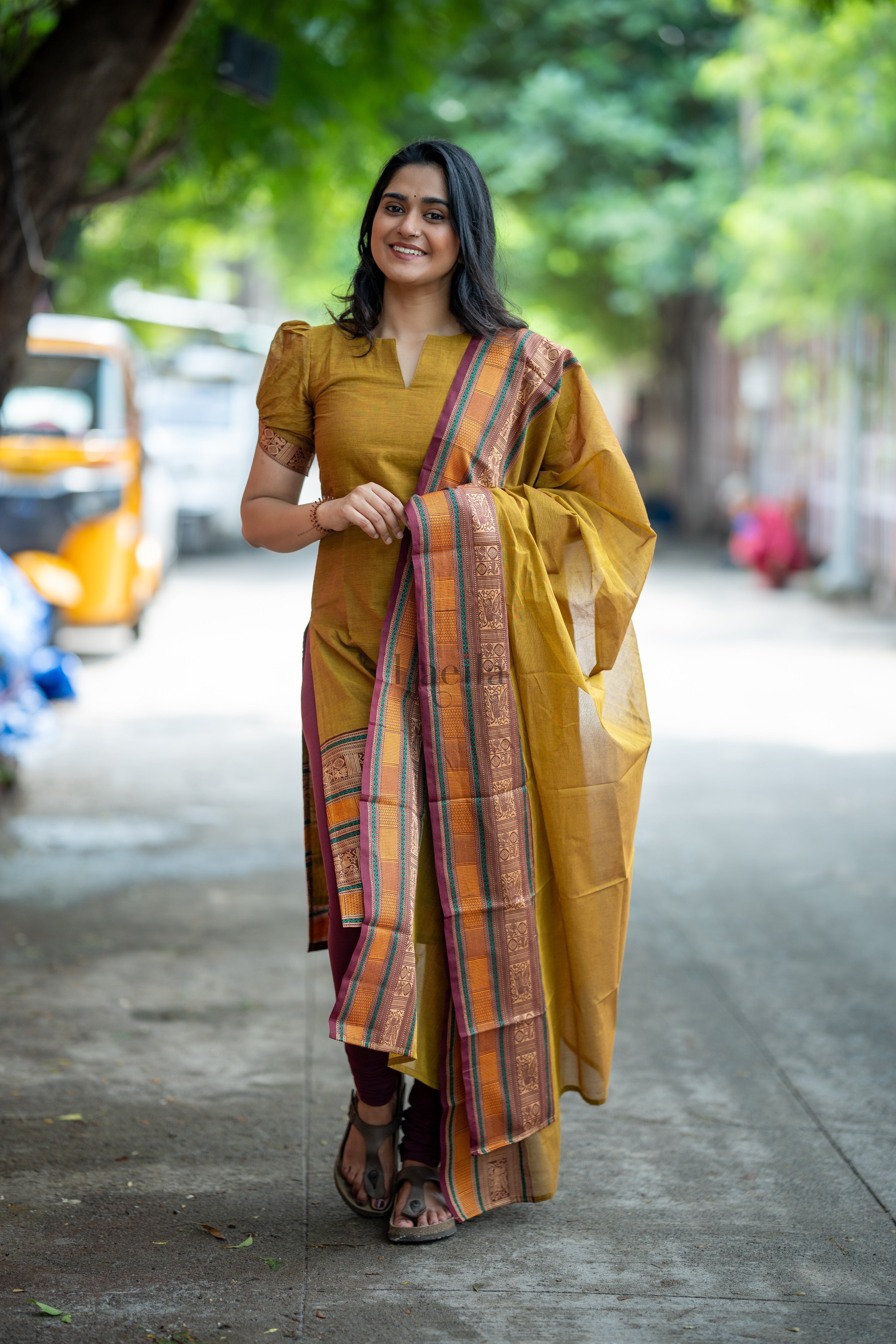 Meenakshi - Pure honey kanchi cotton top and duppata