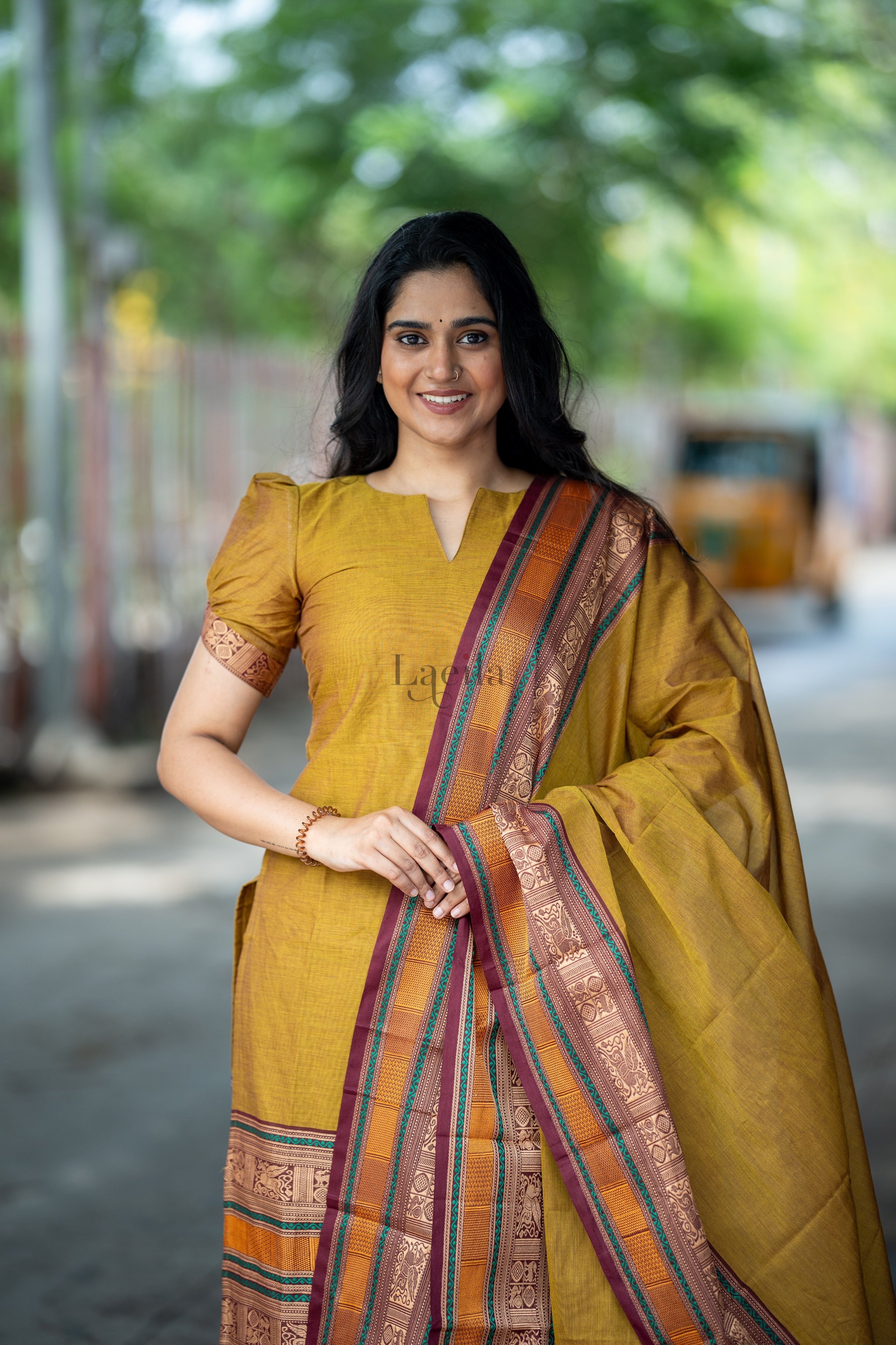 Meenakshi - Pure honey kanchi cotton top and duppata