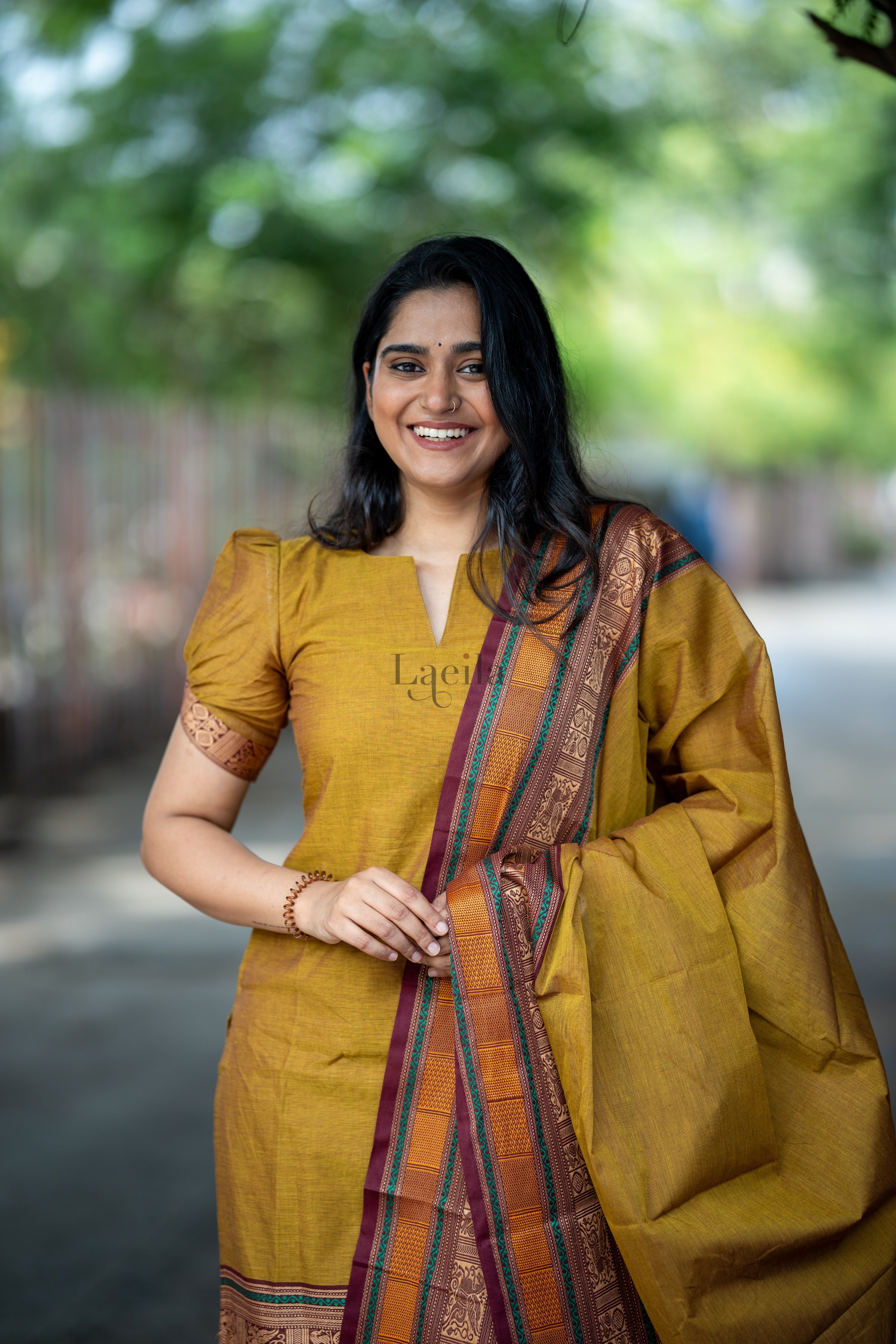 Meenakshi - Pure honey kanchi cotton top and duppata