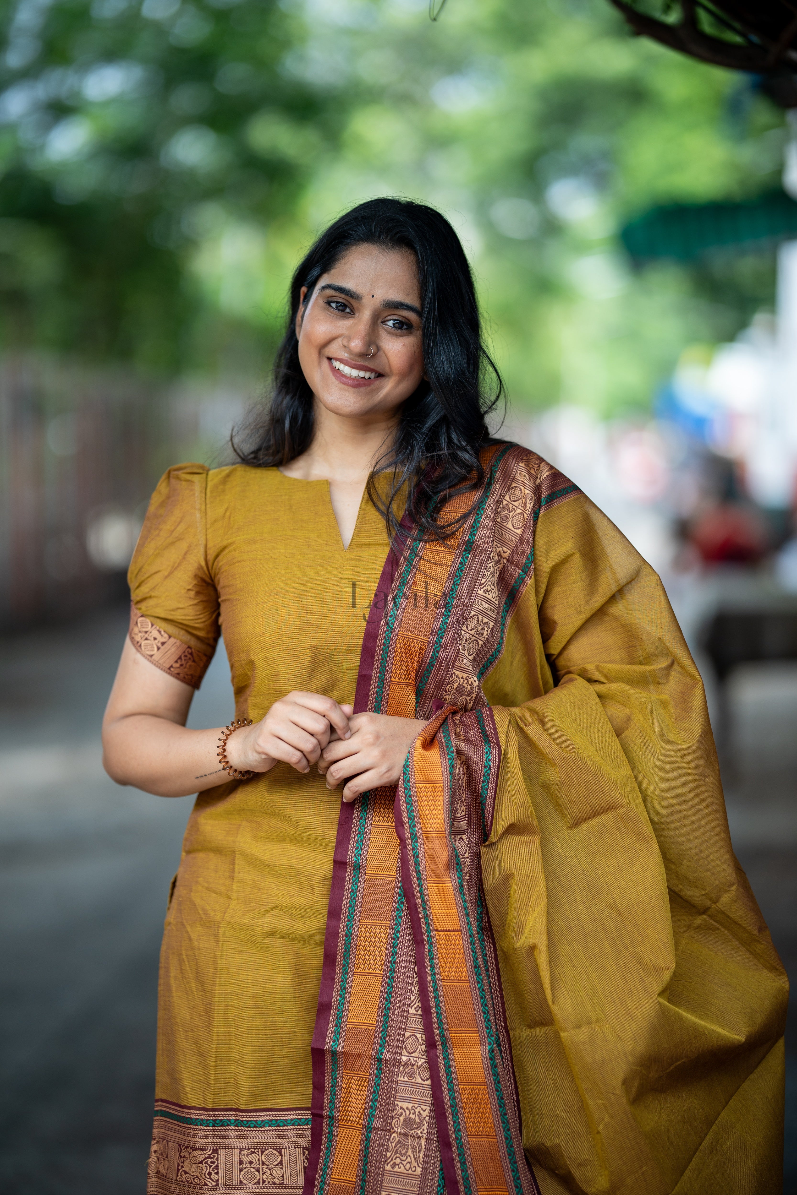 Meenakshi - Pure honey kanchi cotton top and duppata