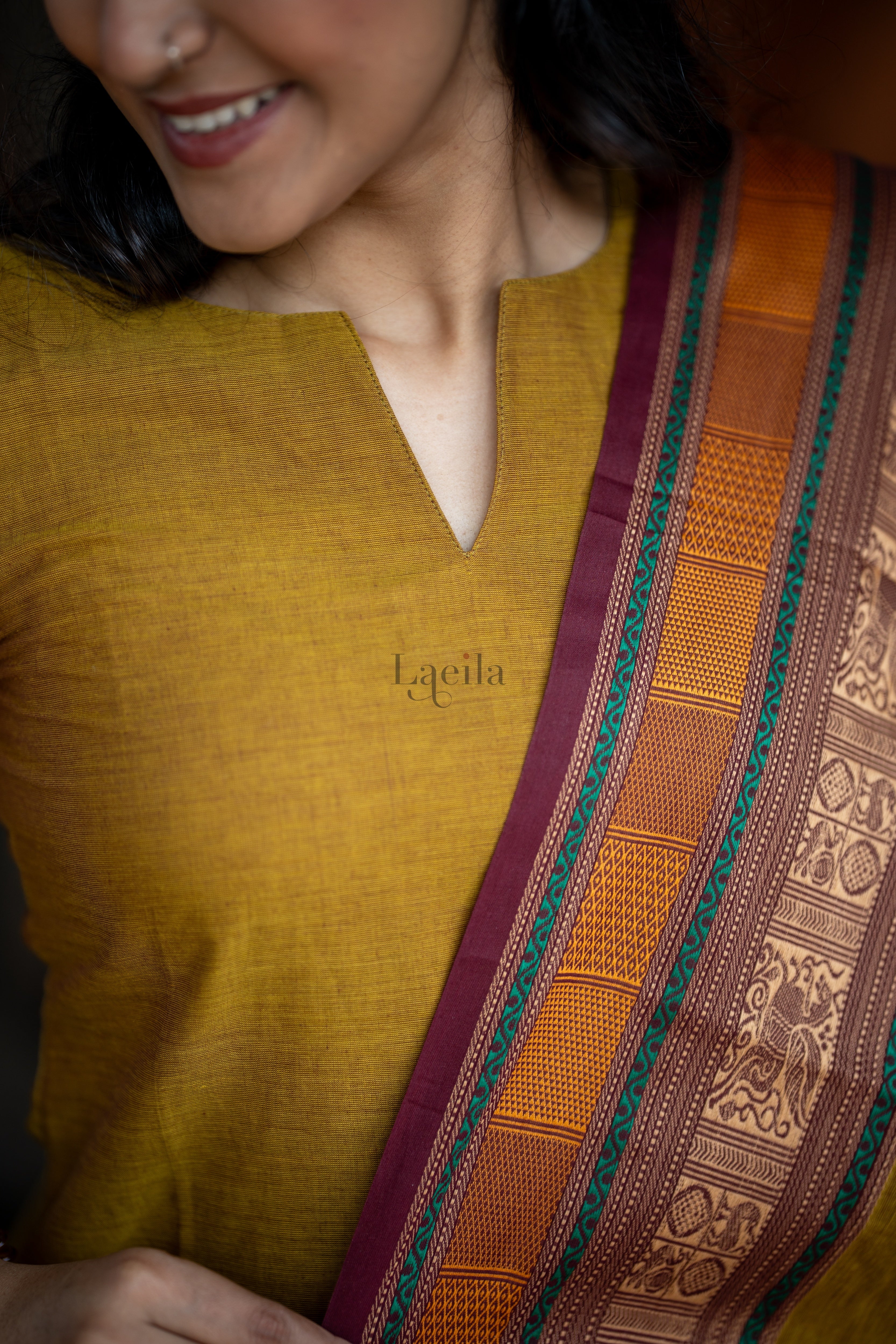 Meenakshi - Pure honey kanchi cotton top and duppata