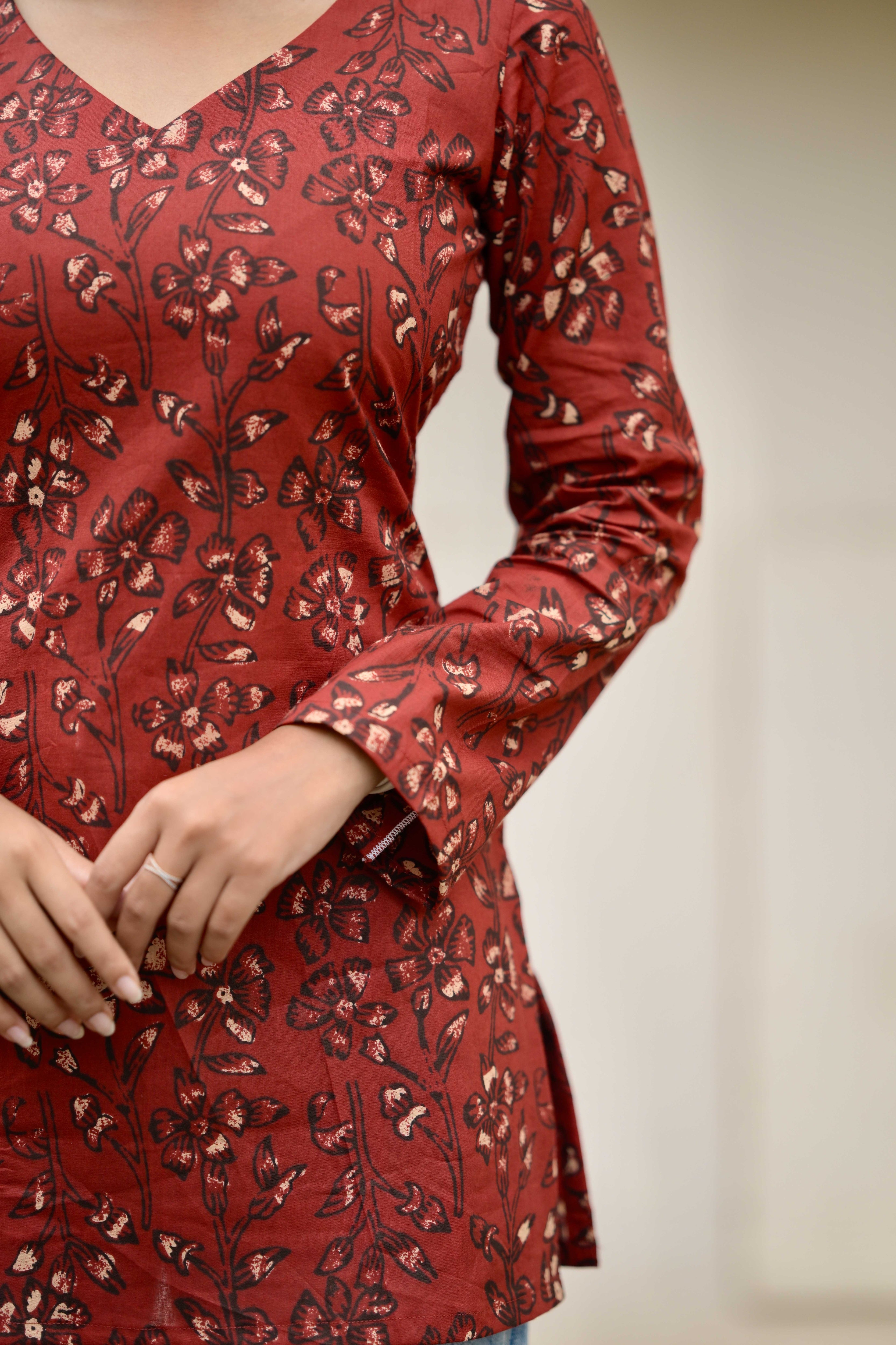 Rustique amber short kurta