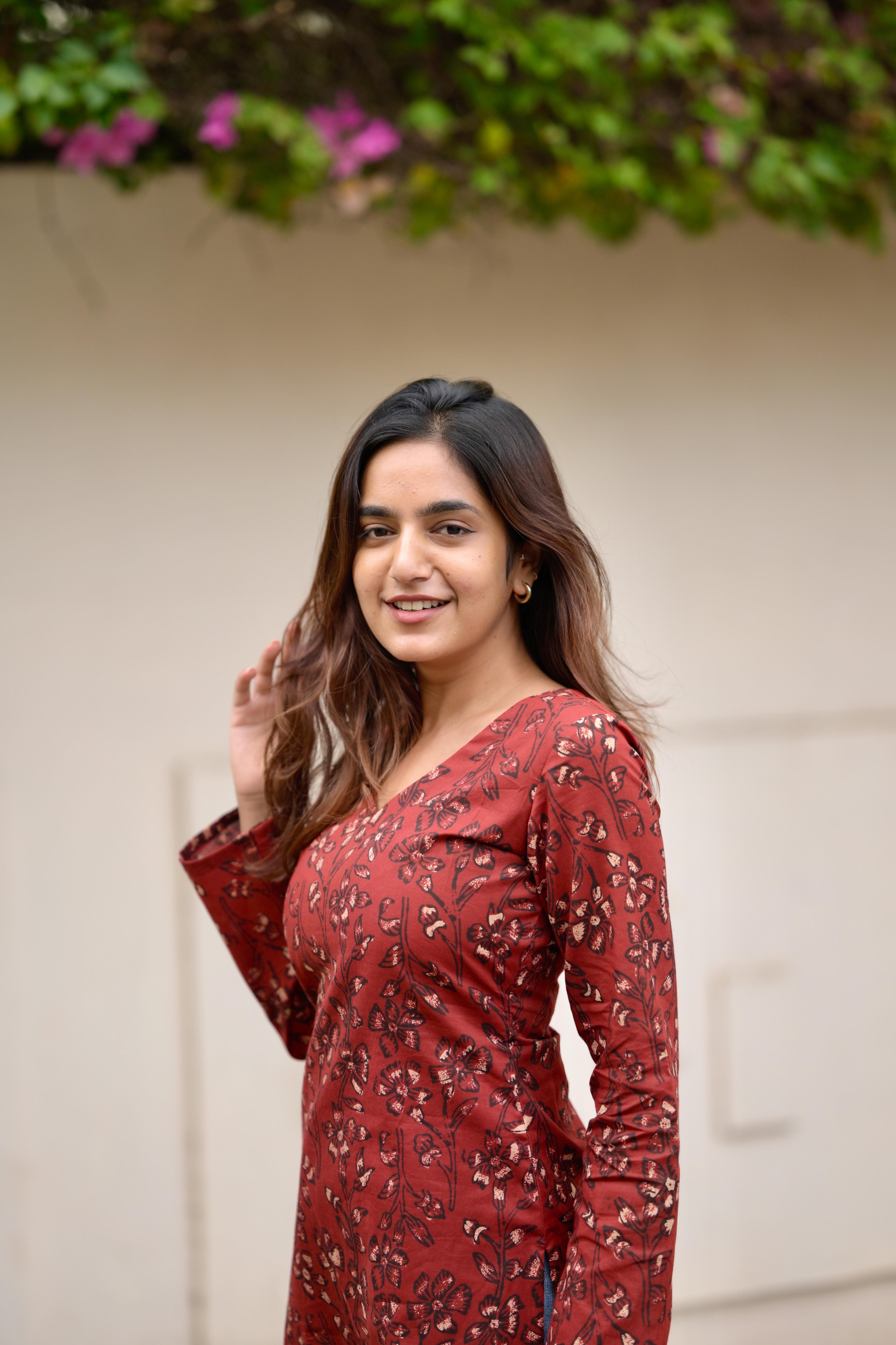 Rustique amber short kurta