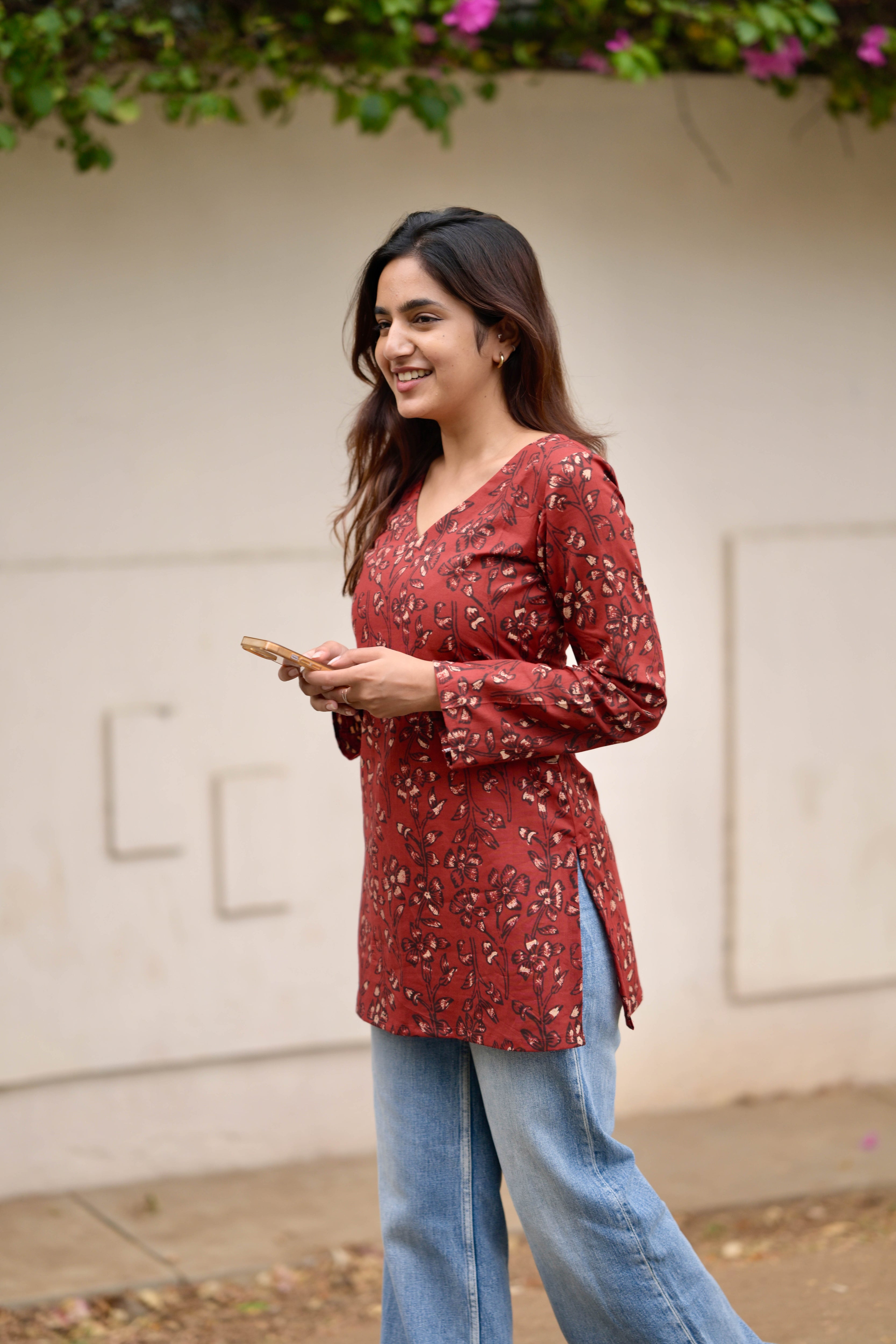 Rustique amber short kurta