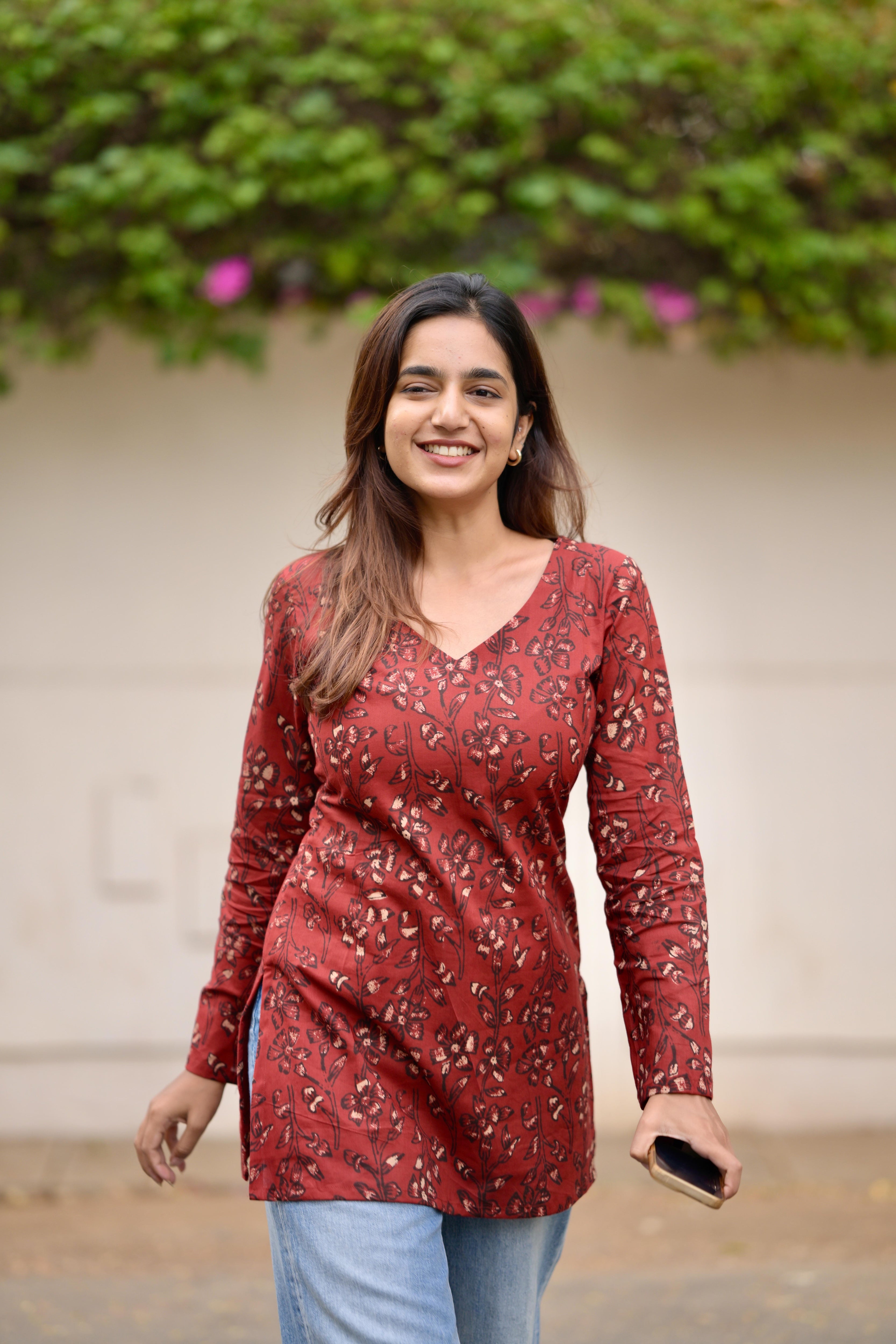 Rustique amber short kurta