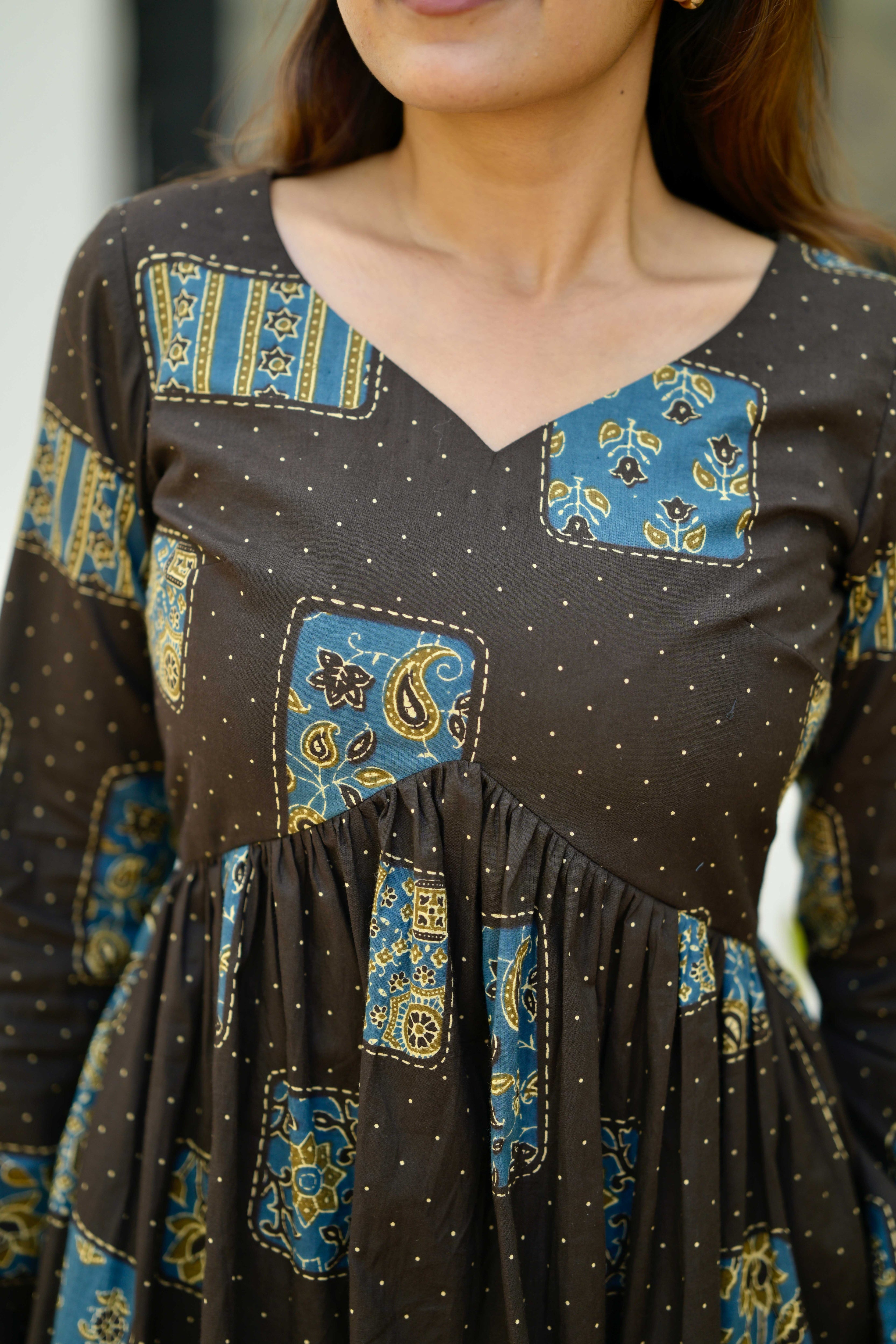Black peplum short kurta