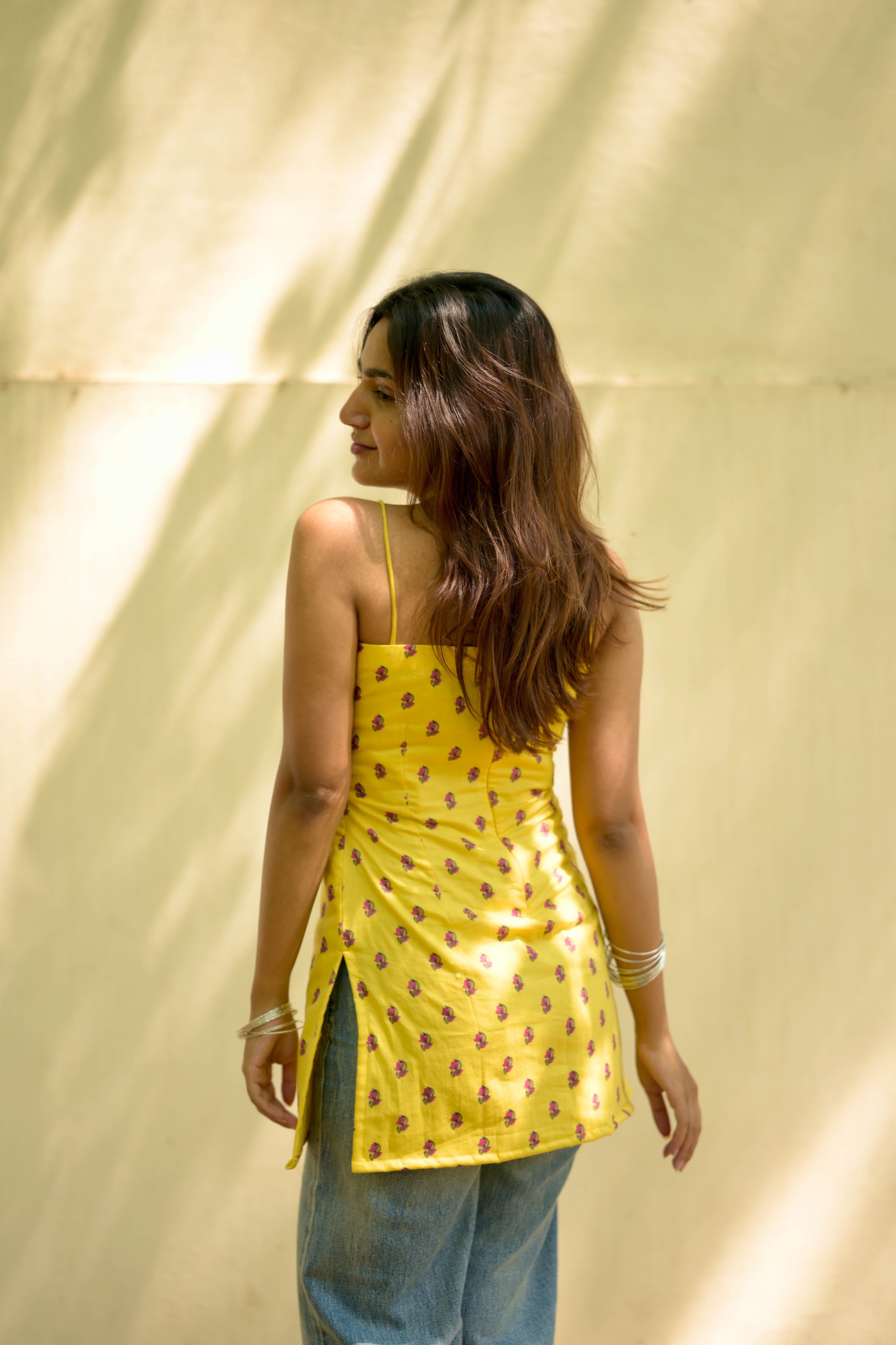 Yellow mellow short kurta