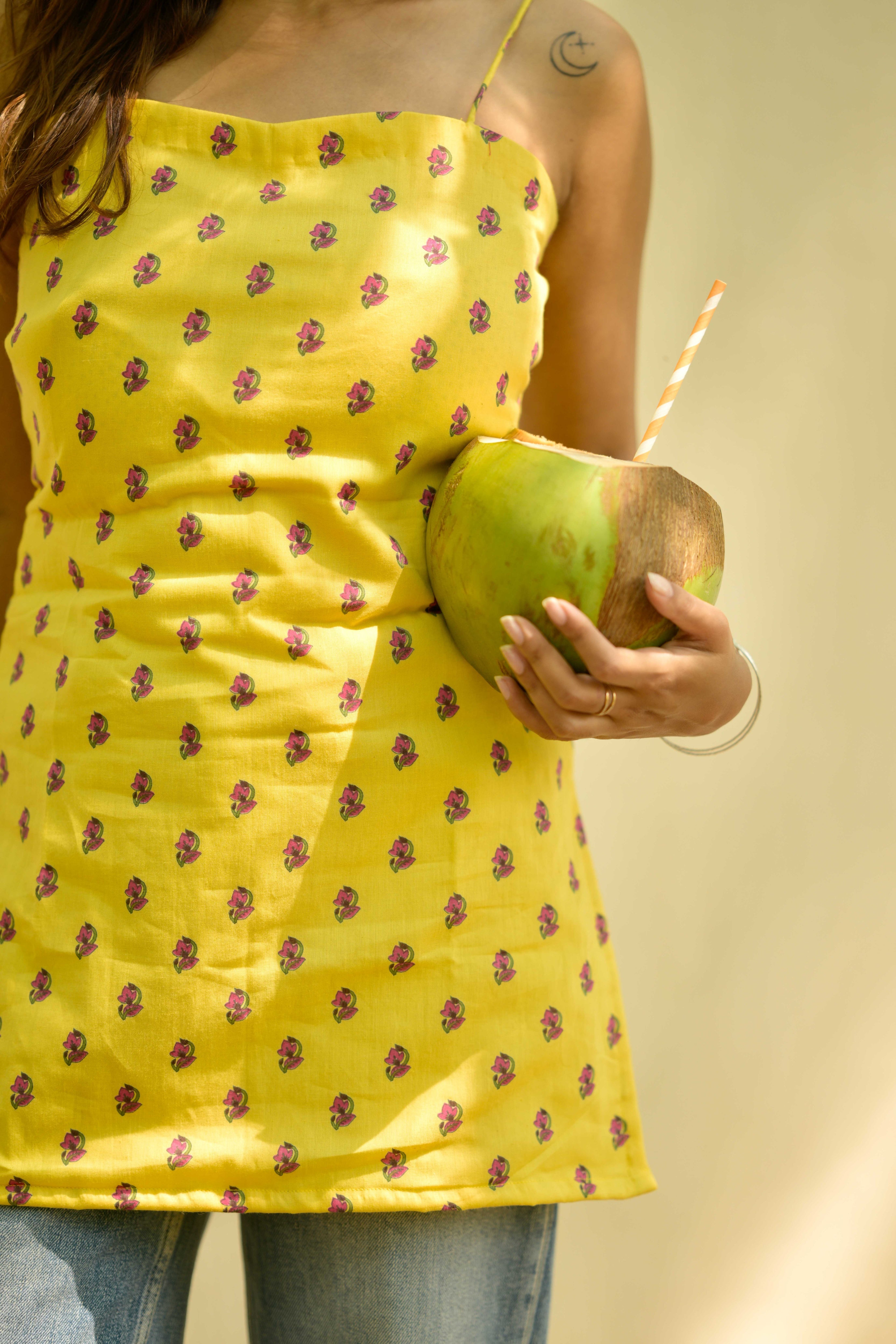 Yellow mellow short kurta