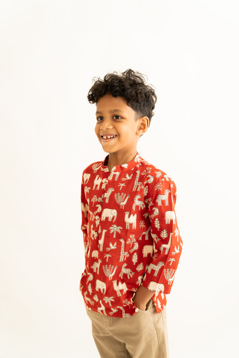 Red jungle shirt