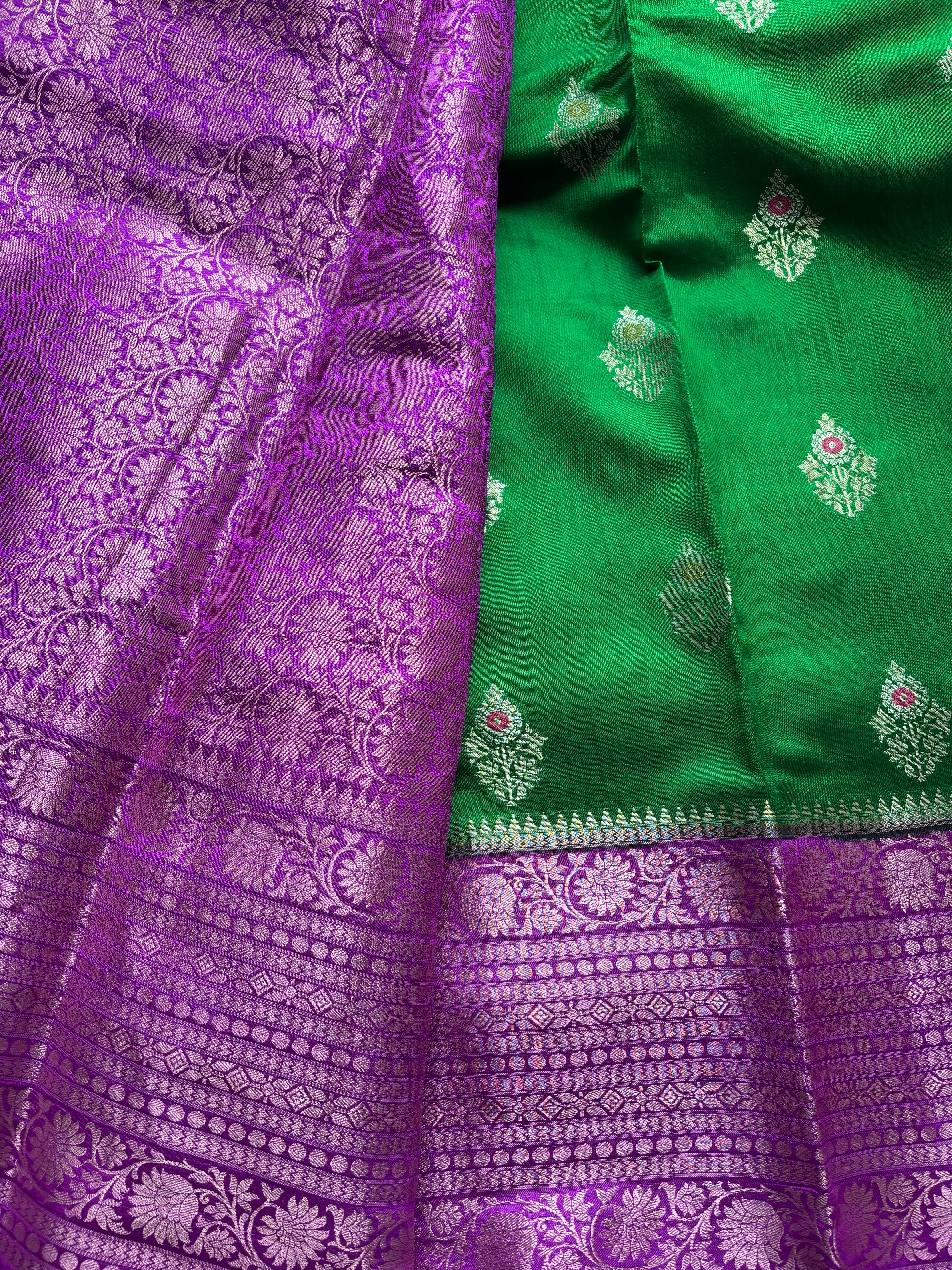 Green pure banarasi silk saree