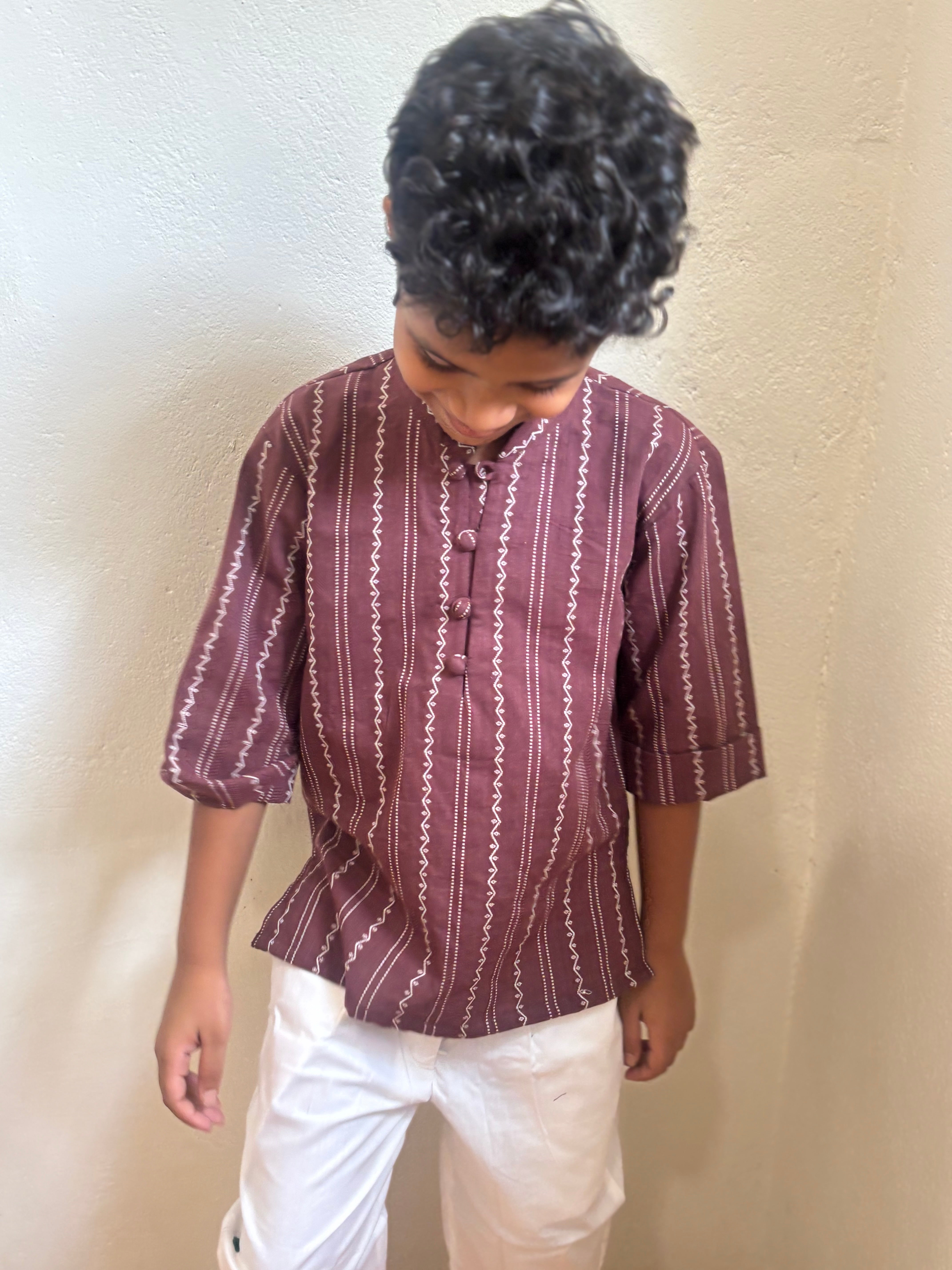 Mauve stripe cotton shirt