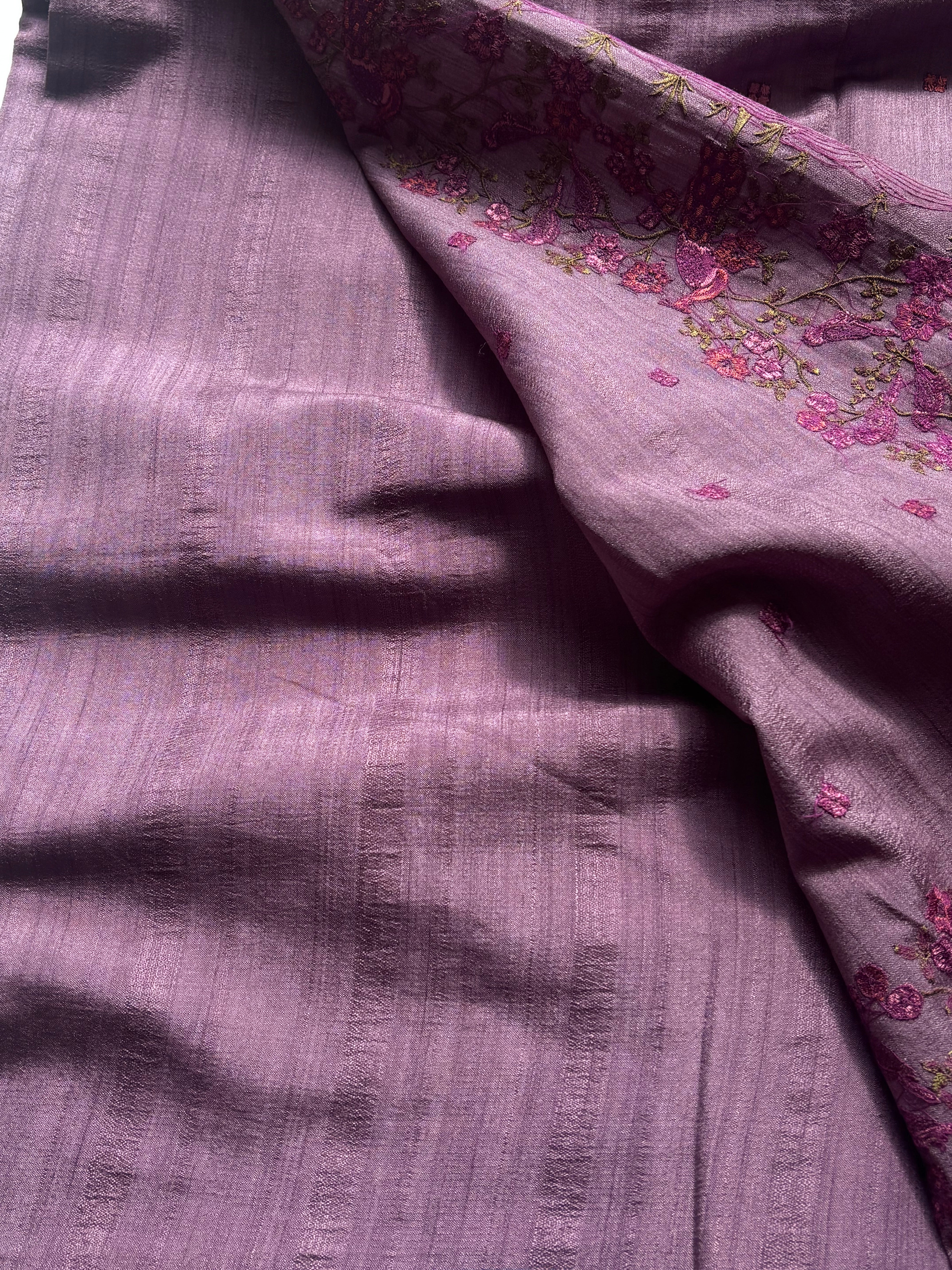 Lavender Kosa silk saree