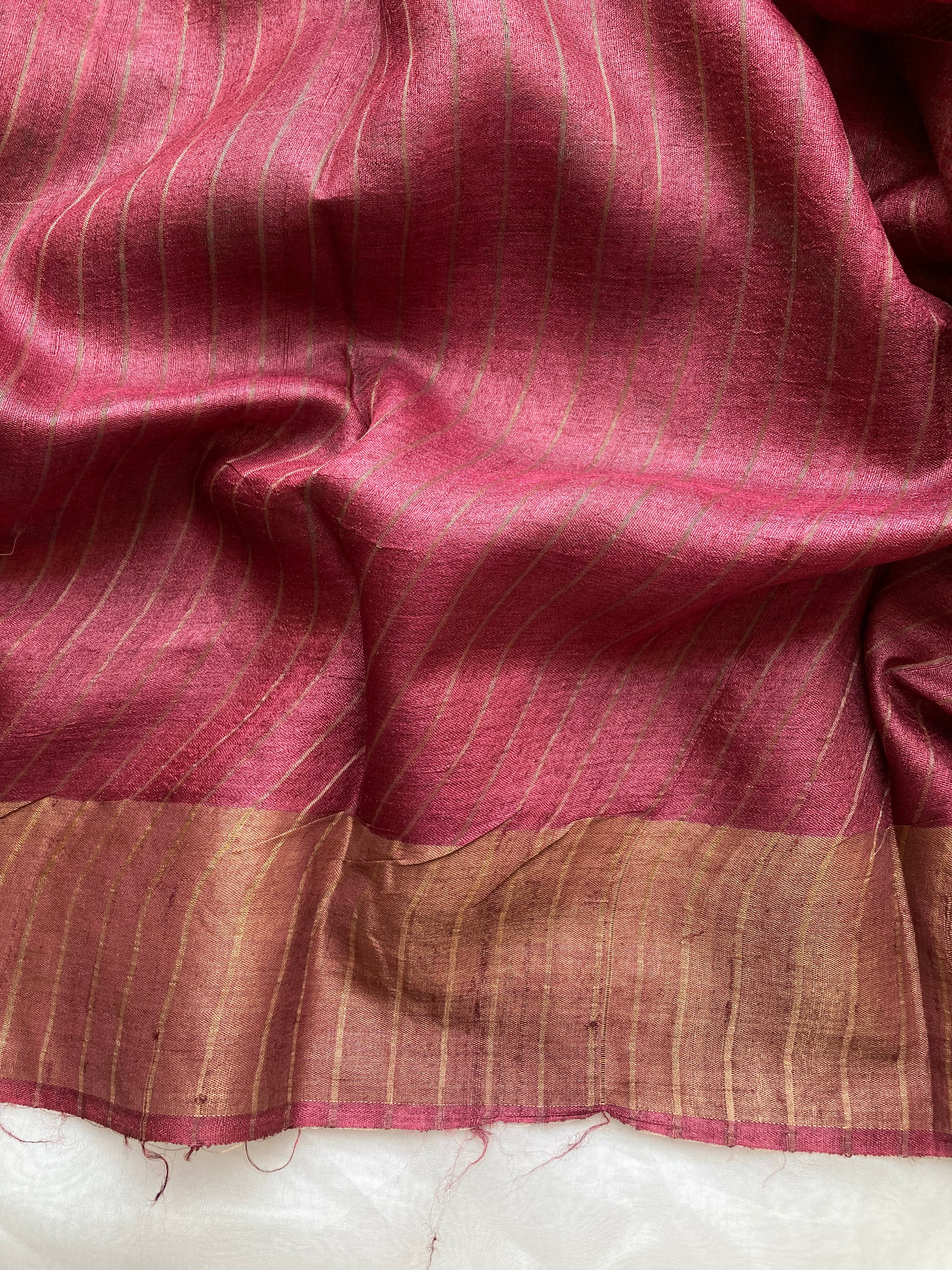Green floral Tussar saree