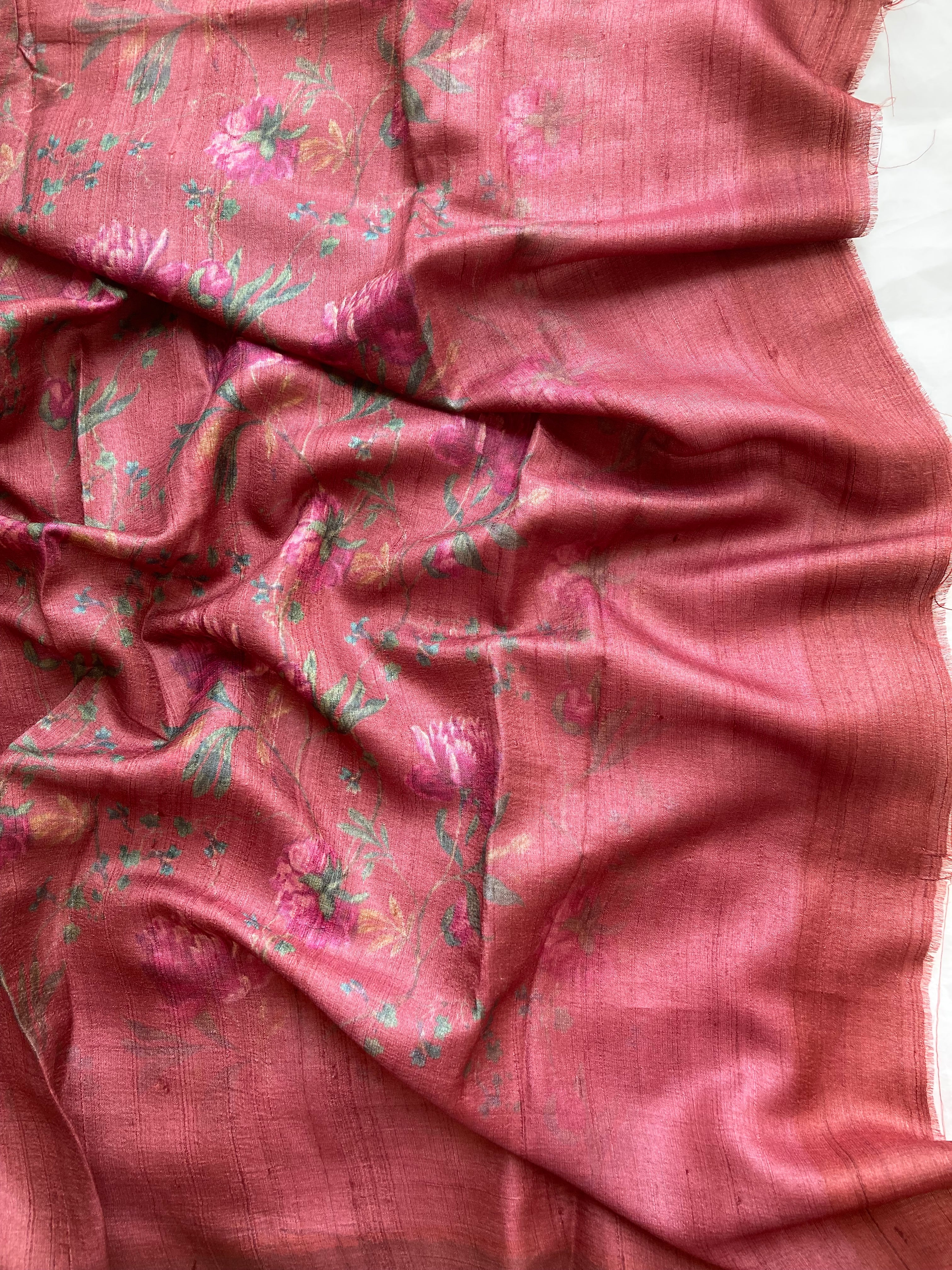 Onion pink Tussar saree