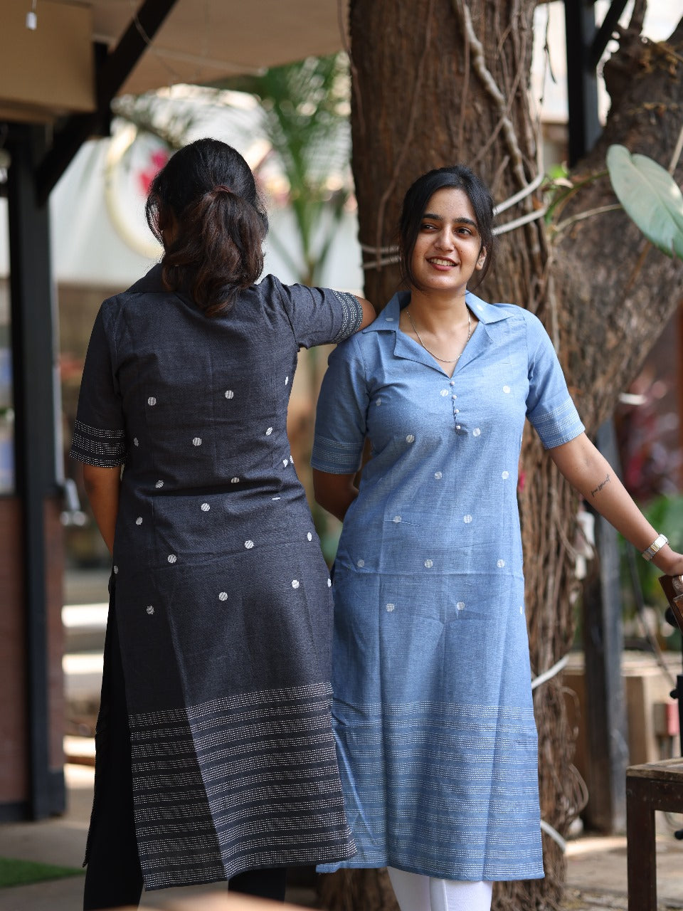 Light blue denim cotton top