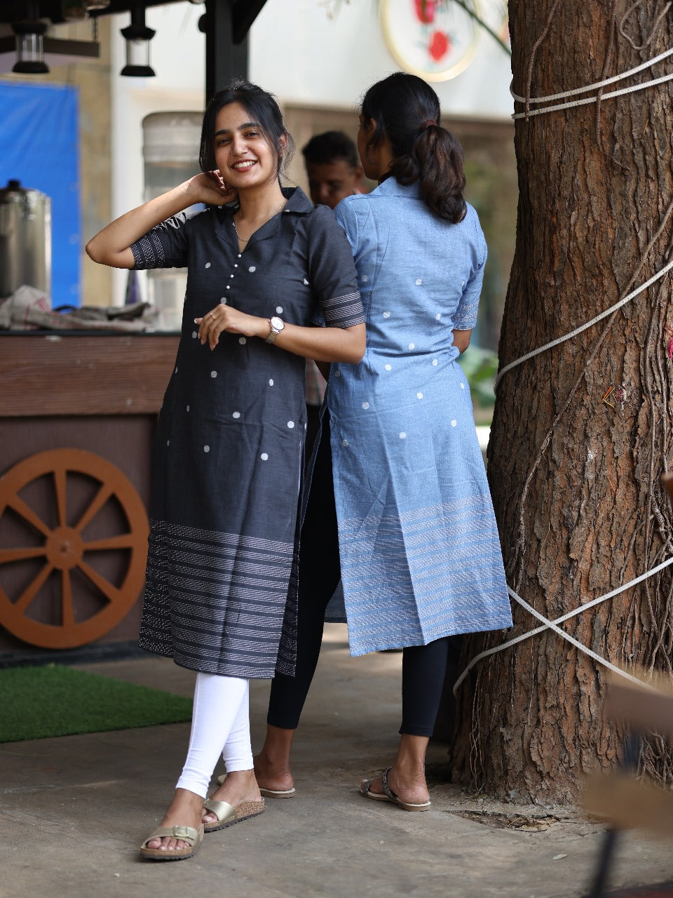 Dark blue denim blue cotton top