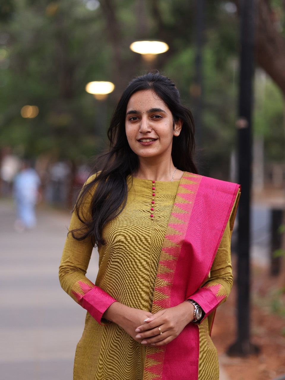 Meenakshi - Pure kanchi cotton top and duppata set