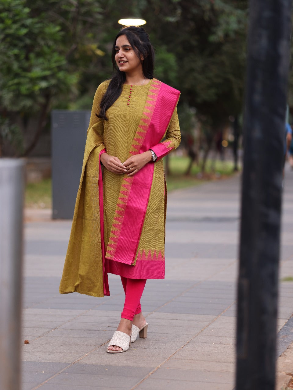 Meenakshi - Pure kanchi cotton top and duppata set