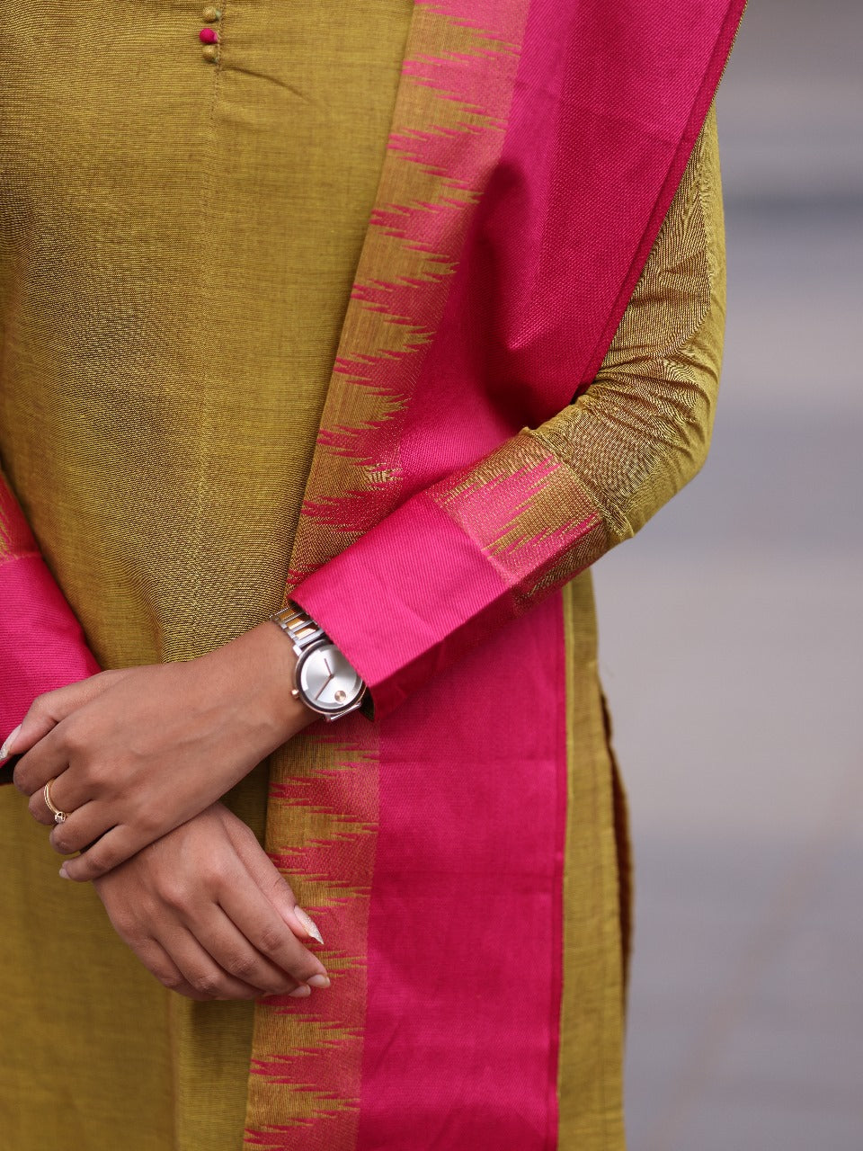 Meenakshi - Pure kanchi cotton top and duppata set