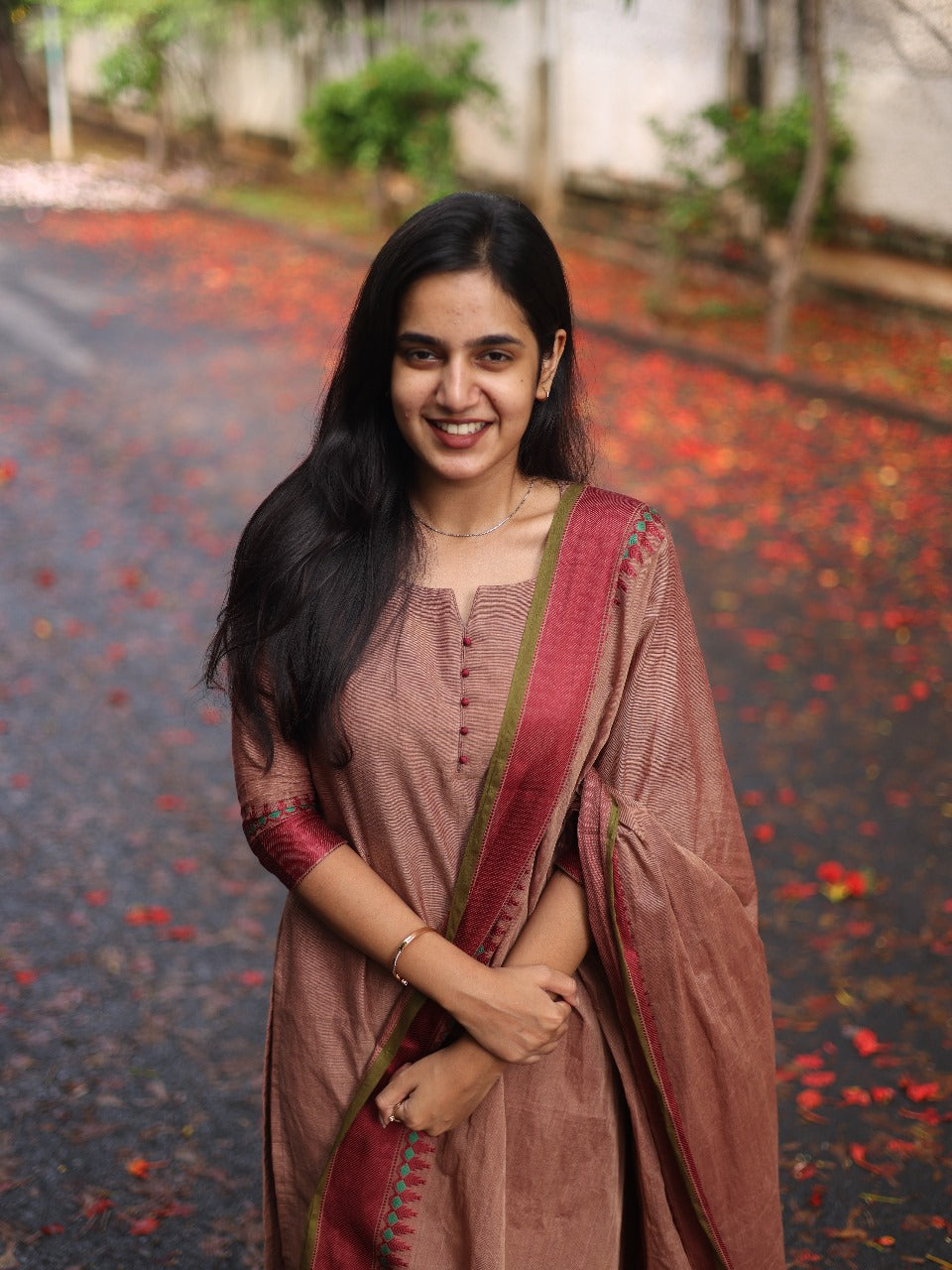 Redwood Color Meenakshi-Pure kanchi cotton top and duppata set