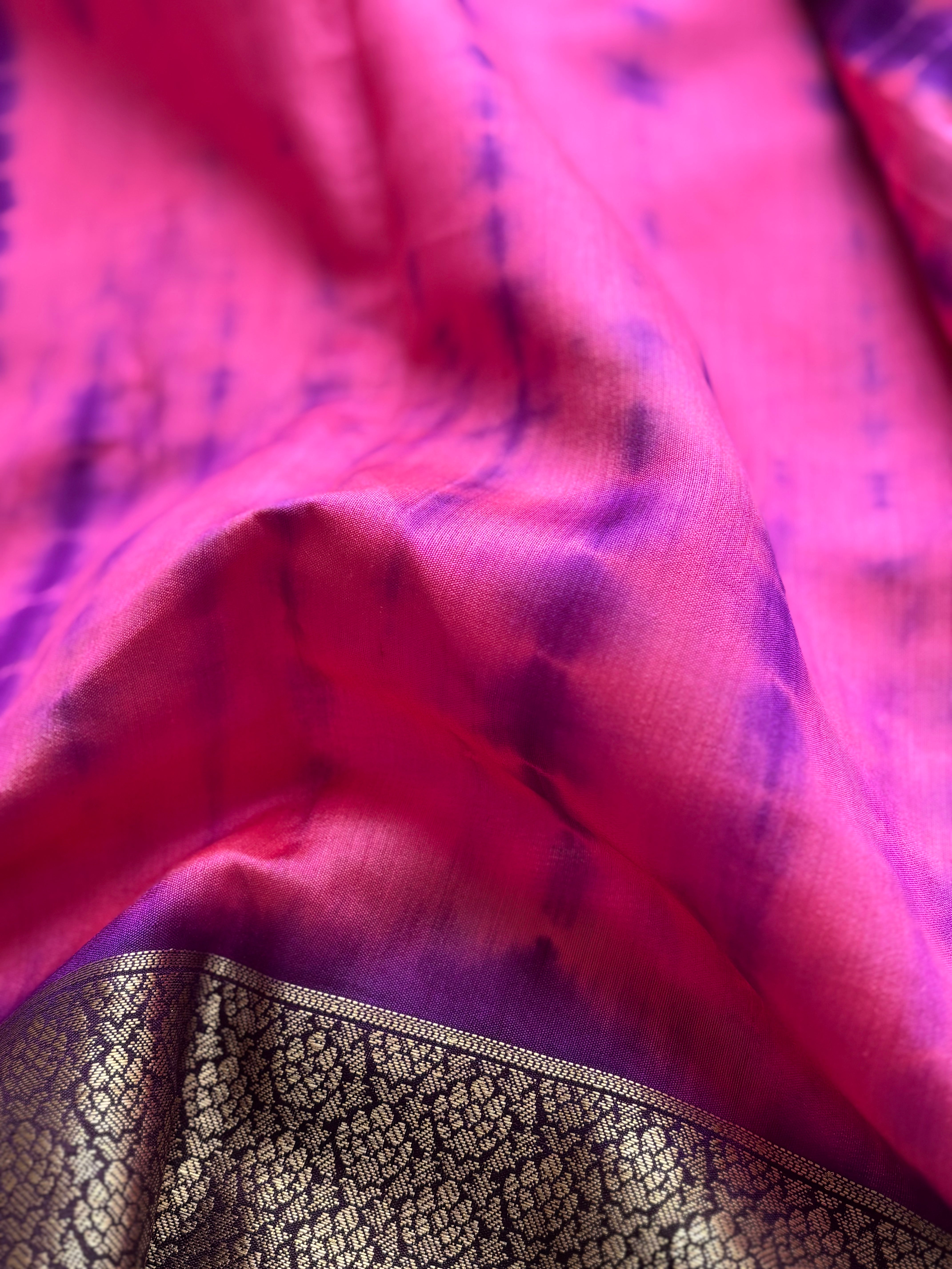 Pink pure chanderi saree