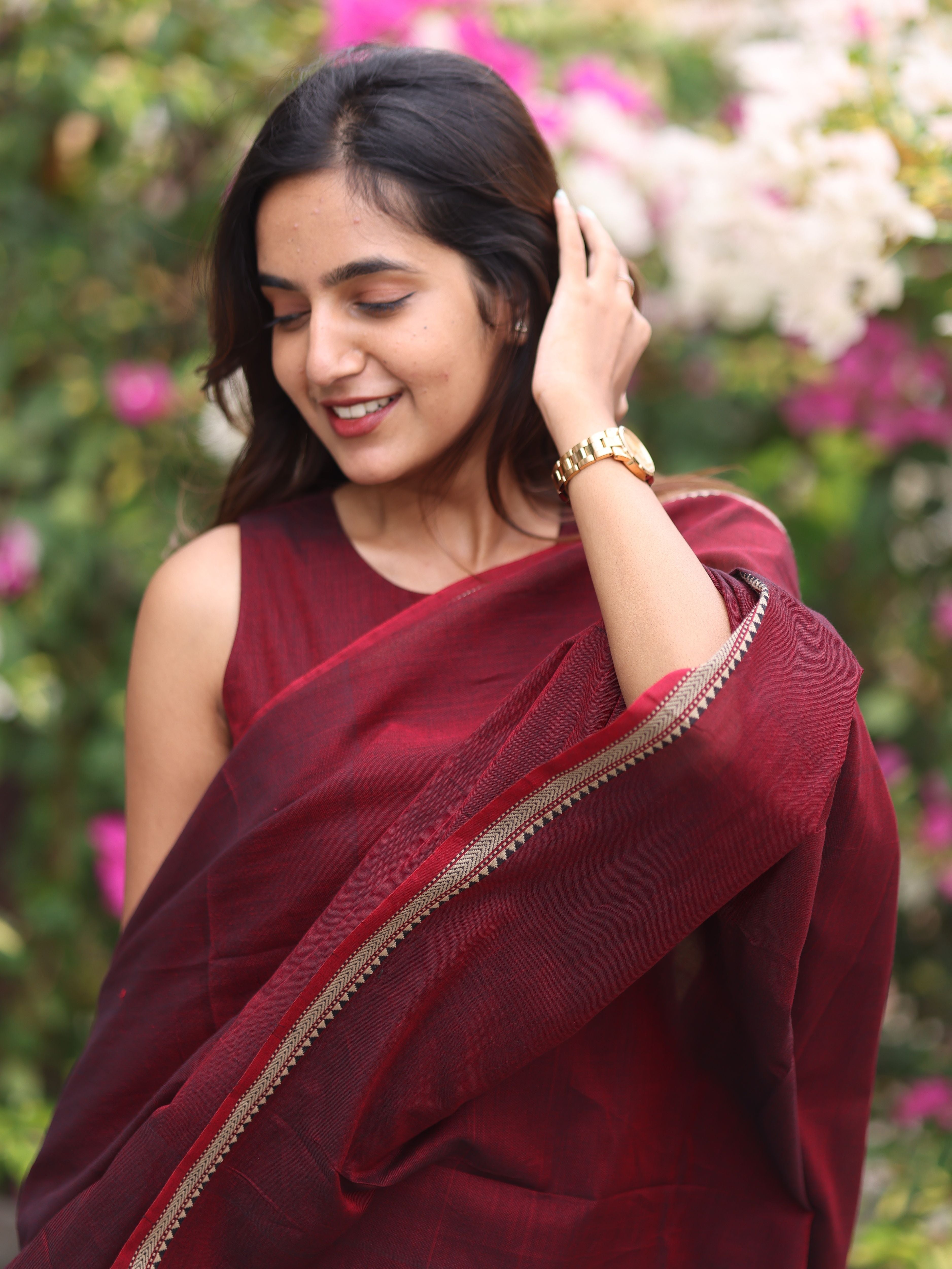Maroon Malar Narayanpet Salwar Set (Pant / Bottom Only)