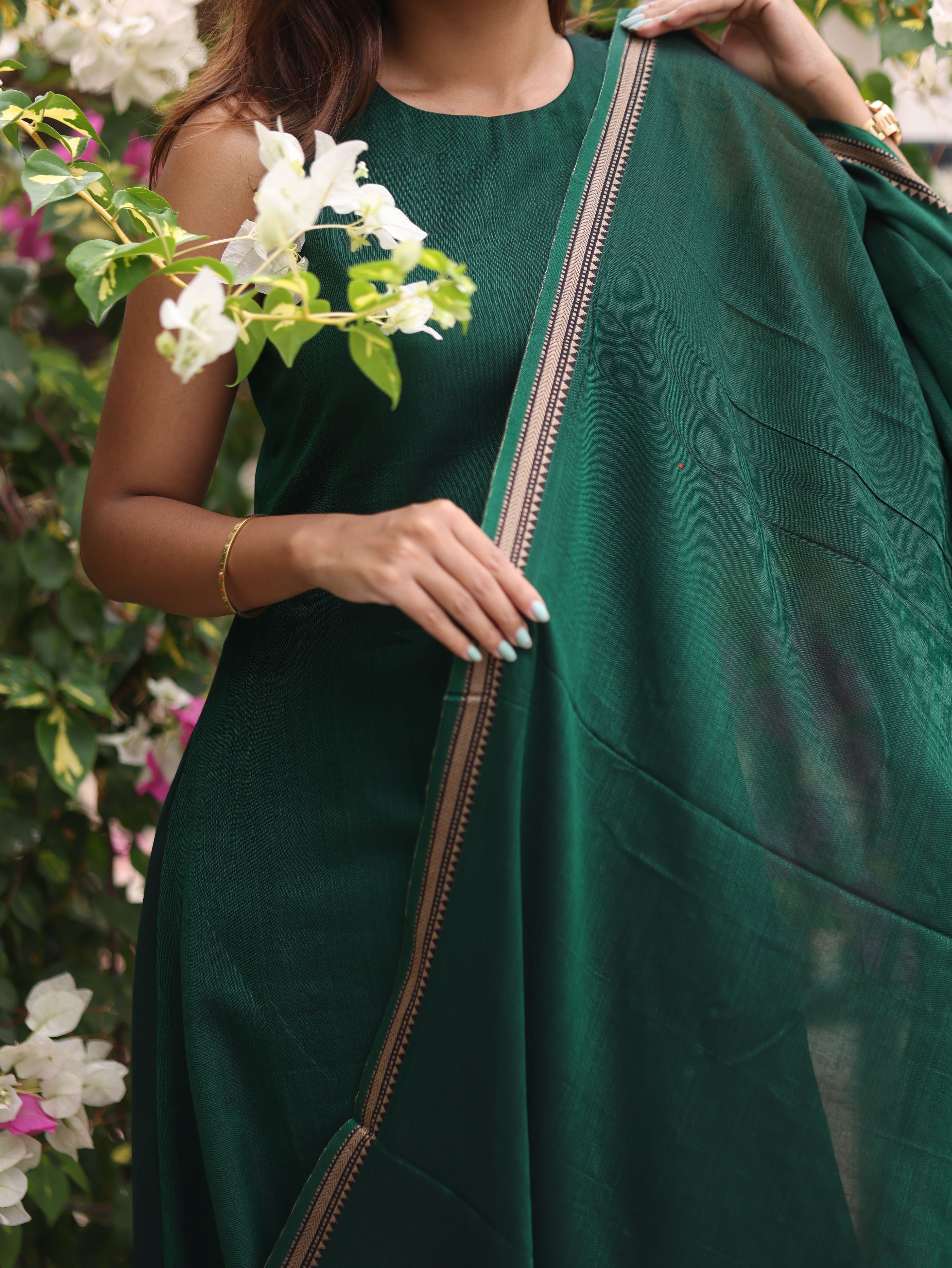 Green Malar Narayanpet Salwar Set (Pant / Bottom Only)