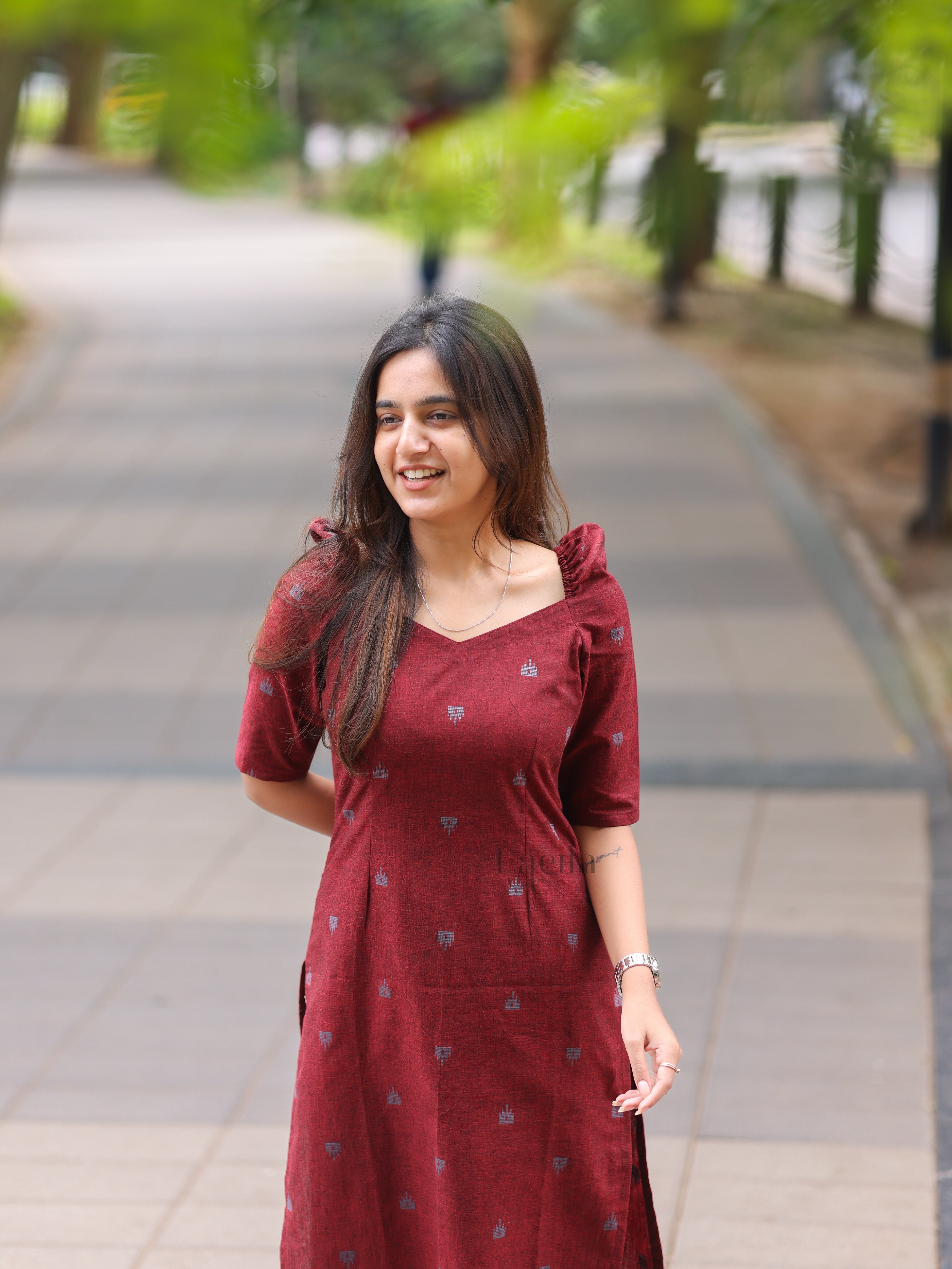 Maroon cotton Top & Bottom Set