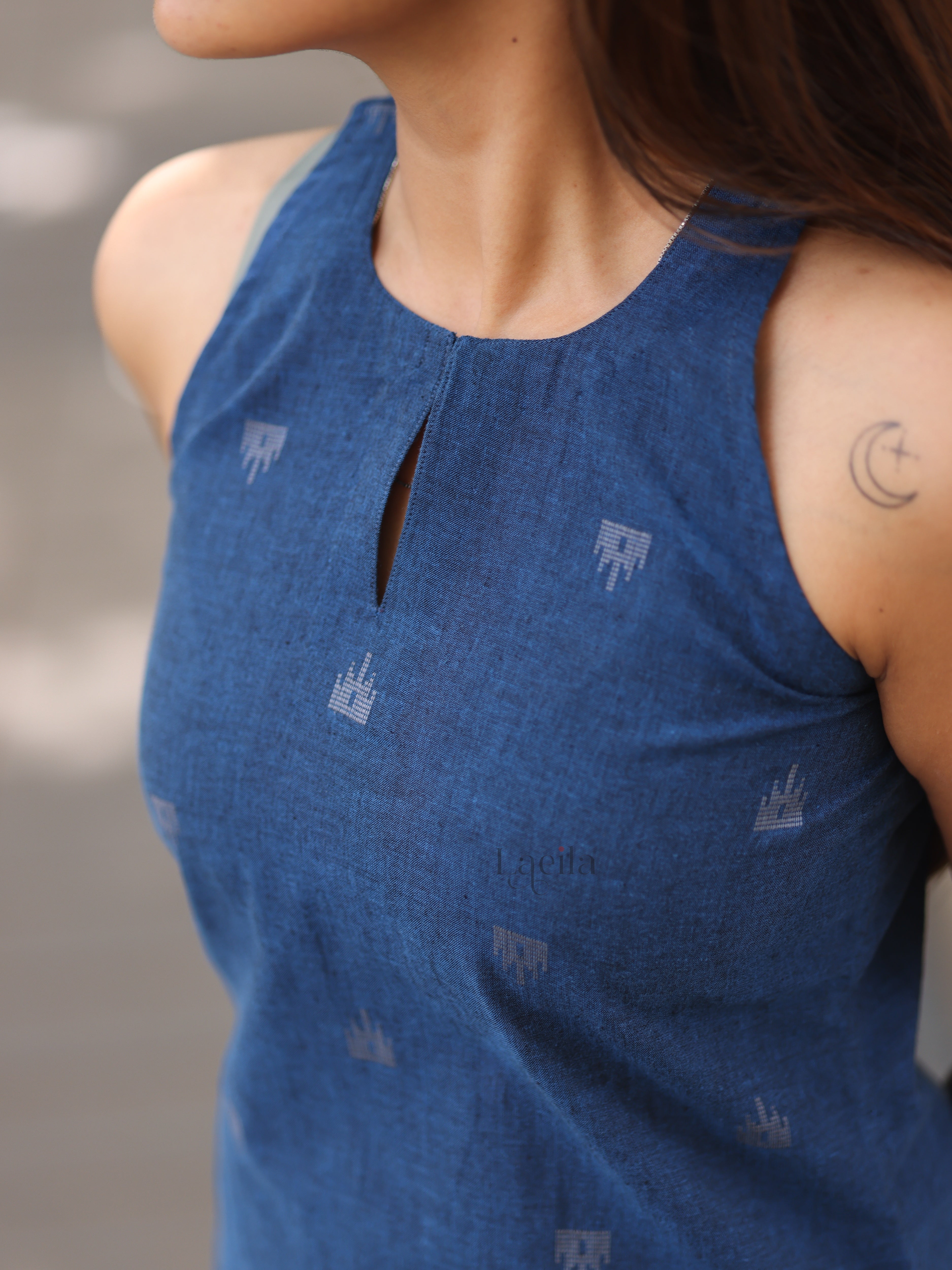 Blue Cotton Top & Bottom Set