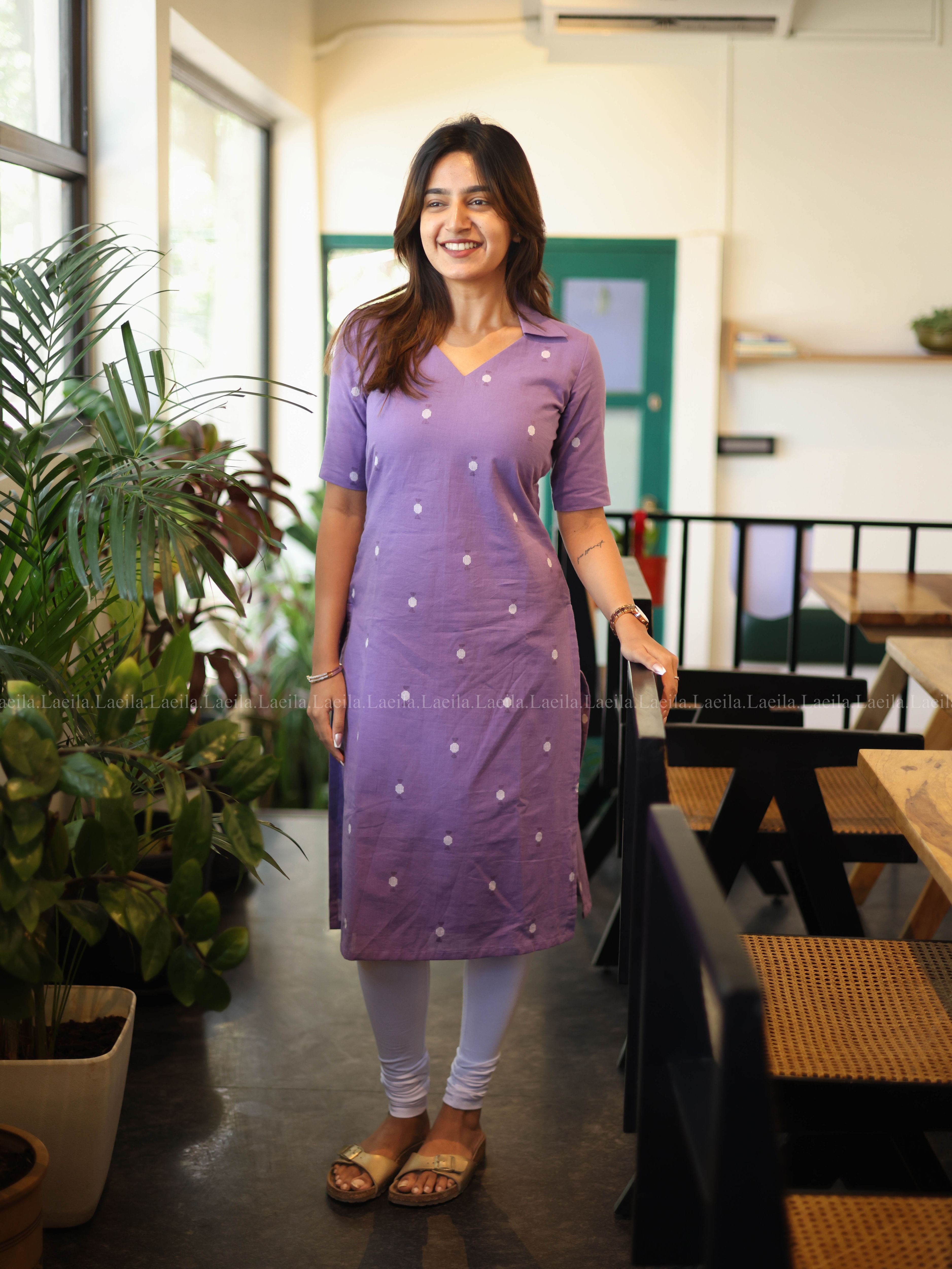 Lavender Meera Cotton Top