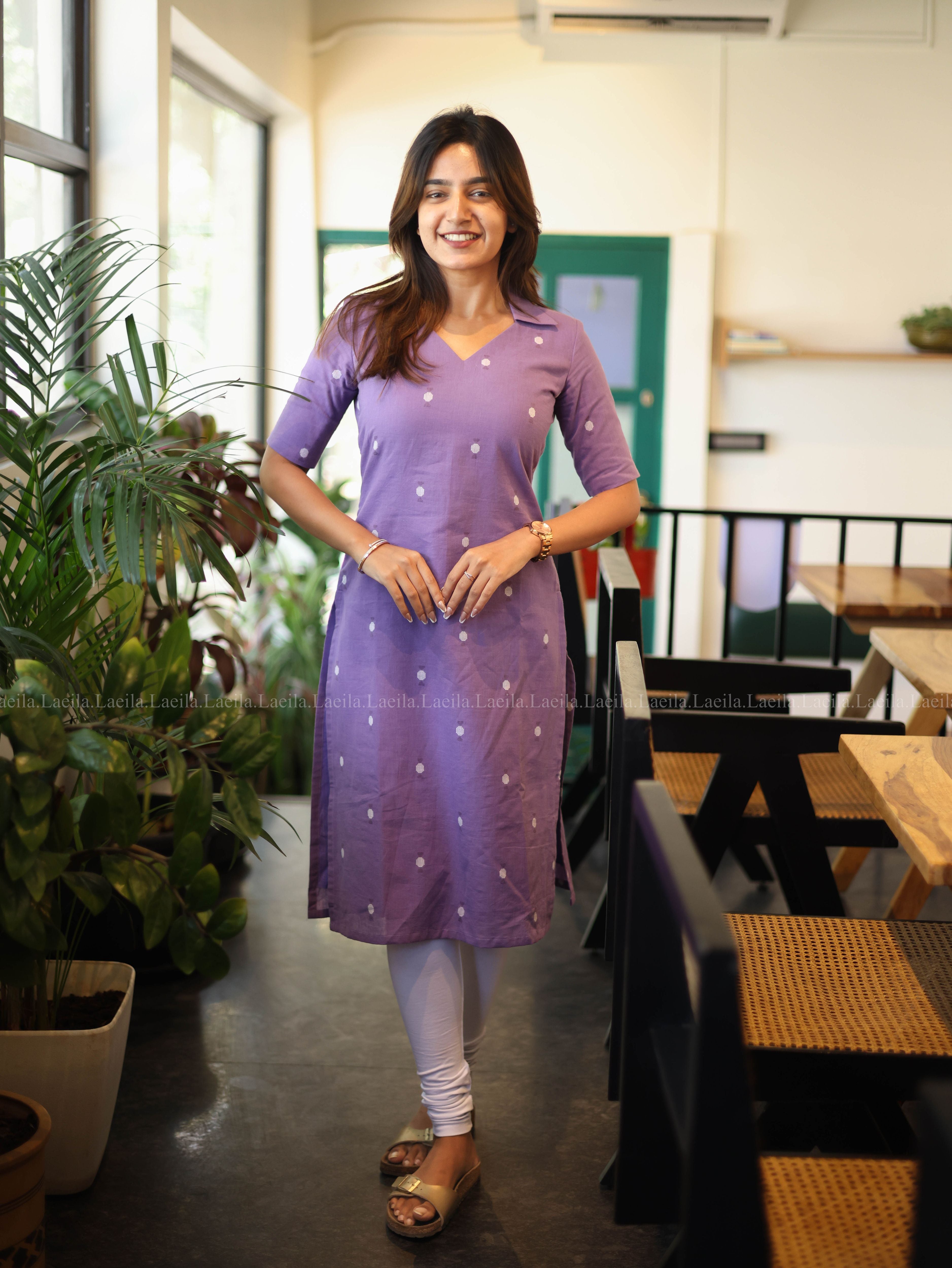 Lavender Meera Cotton Top