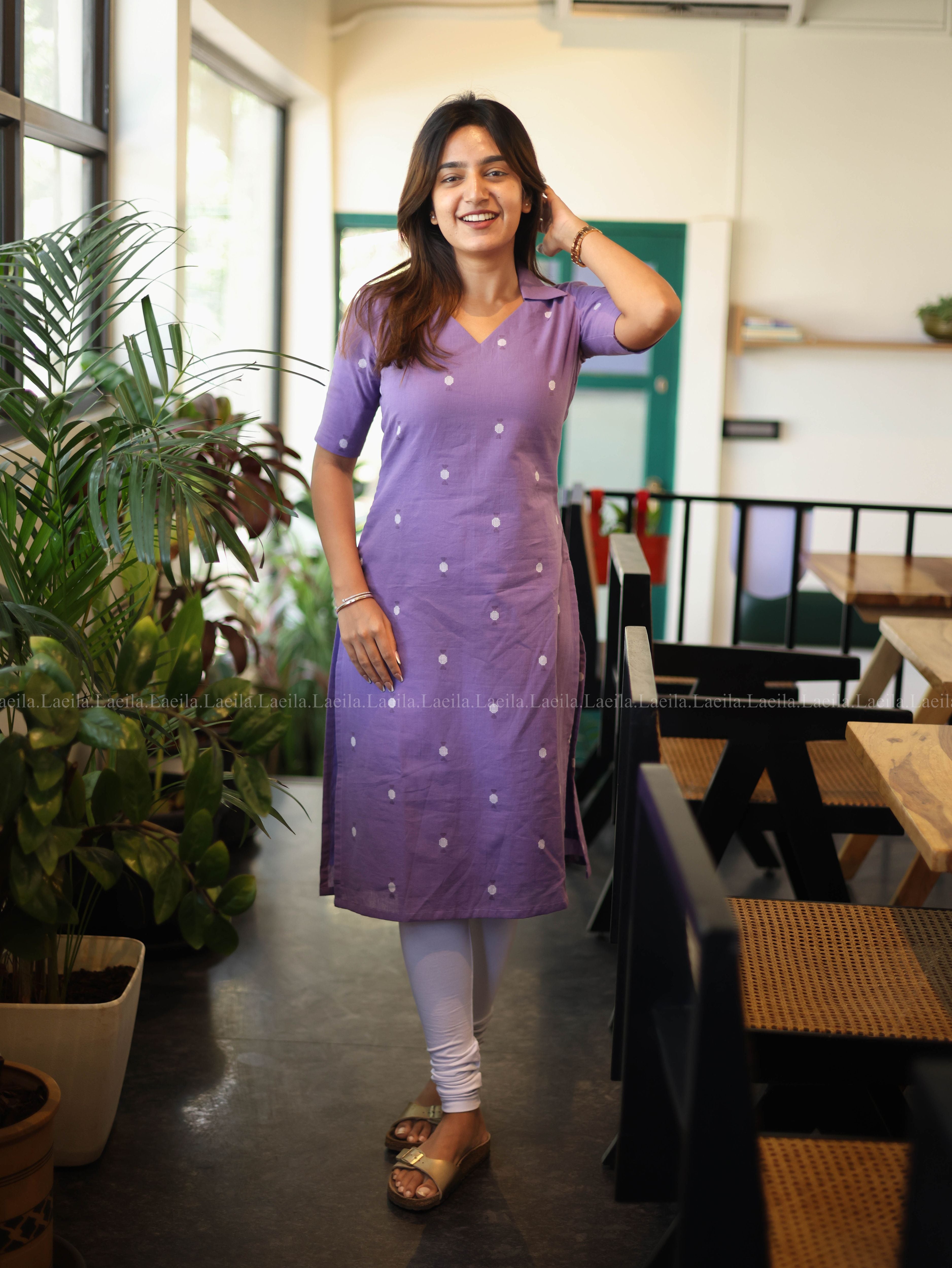 Lavender Meera Cotton Top