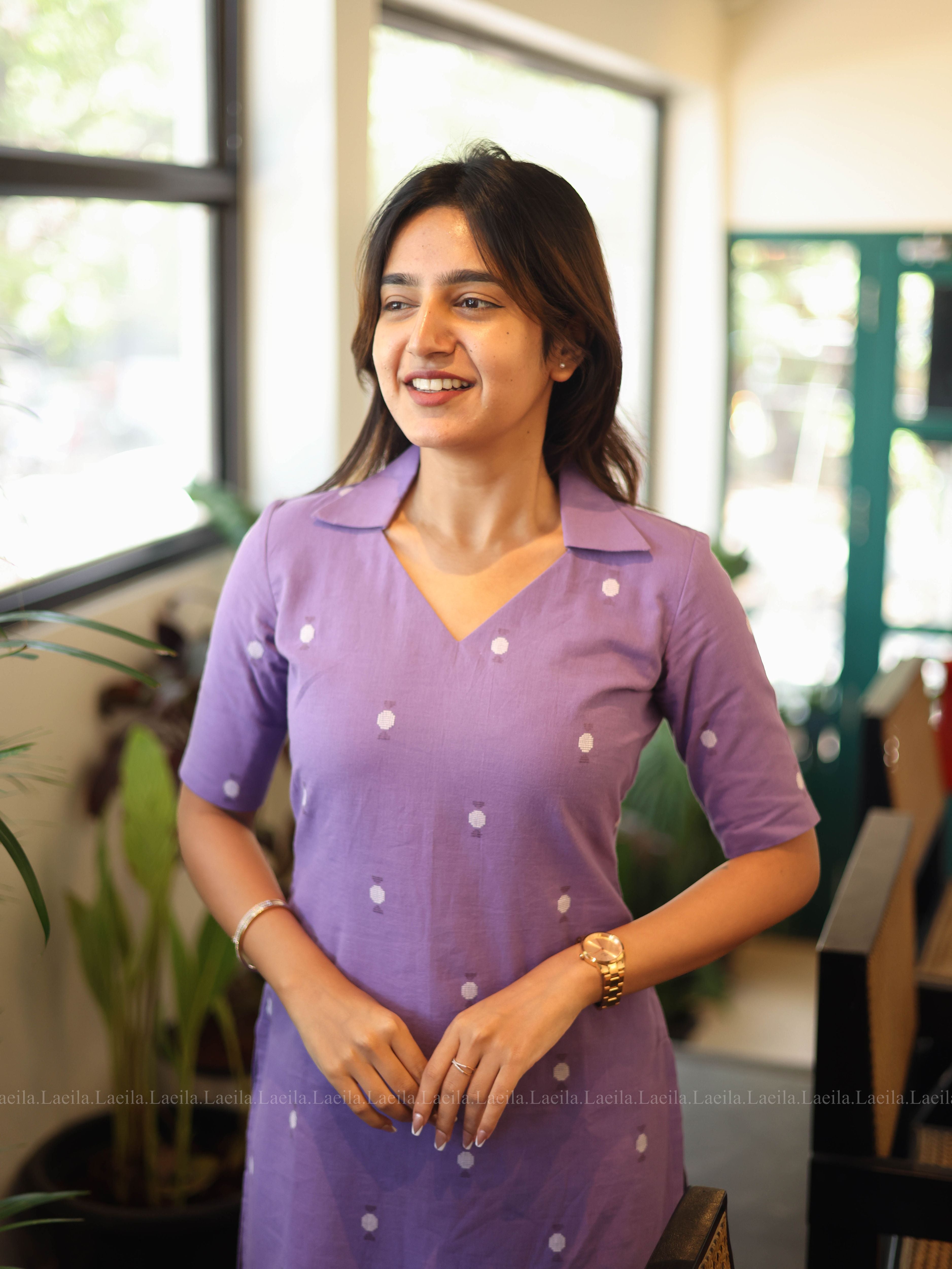 Lavender Meera Cotton Top