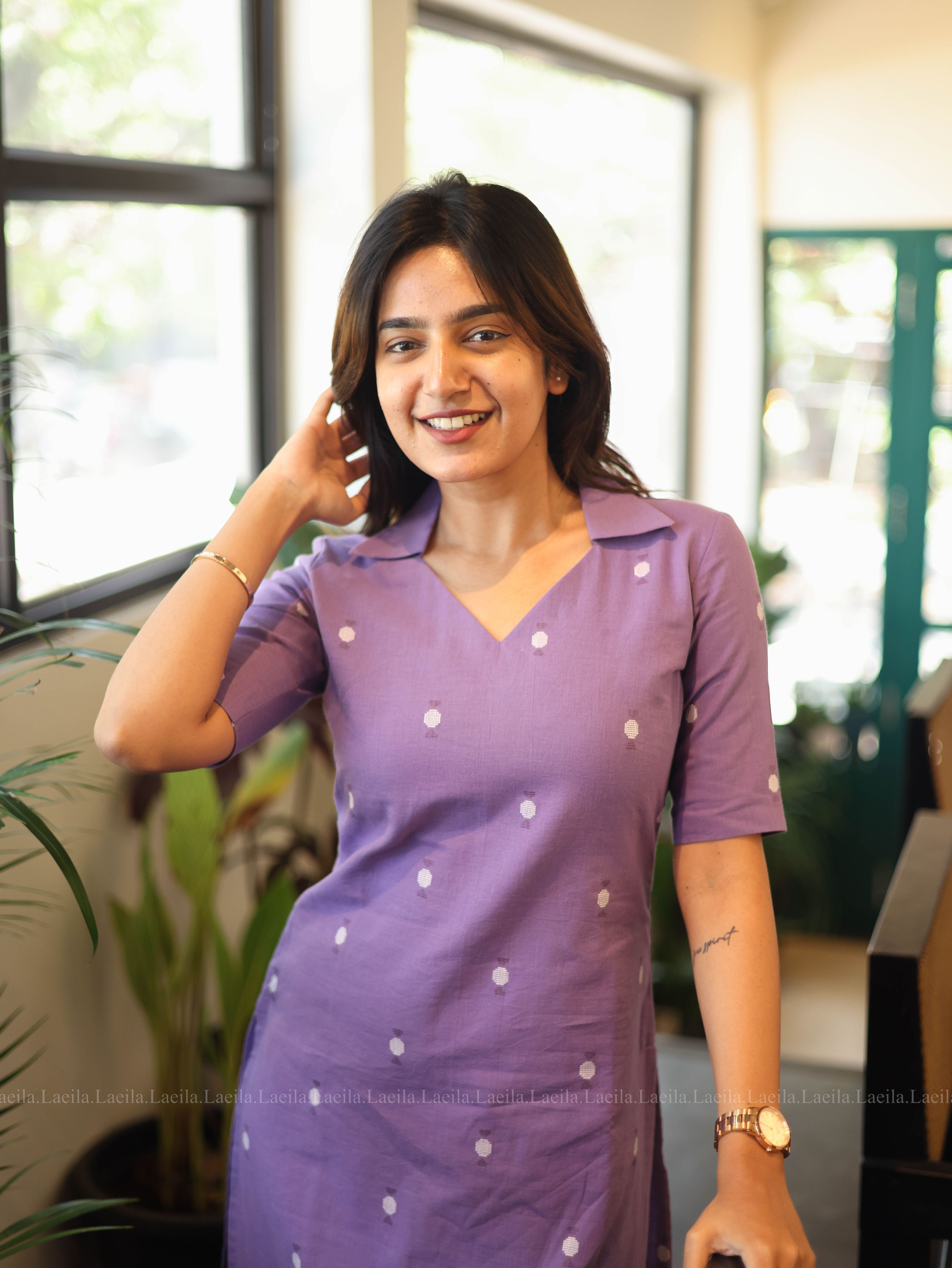 Lavender Meera Cotton Top