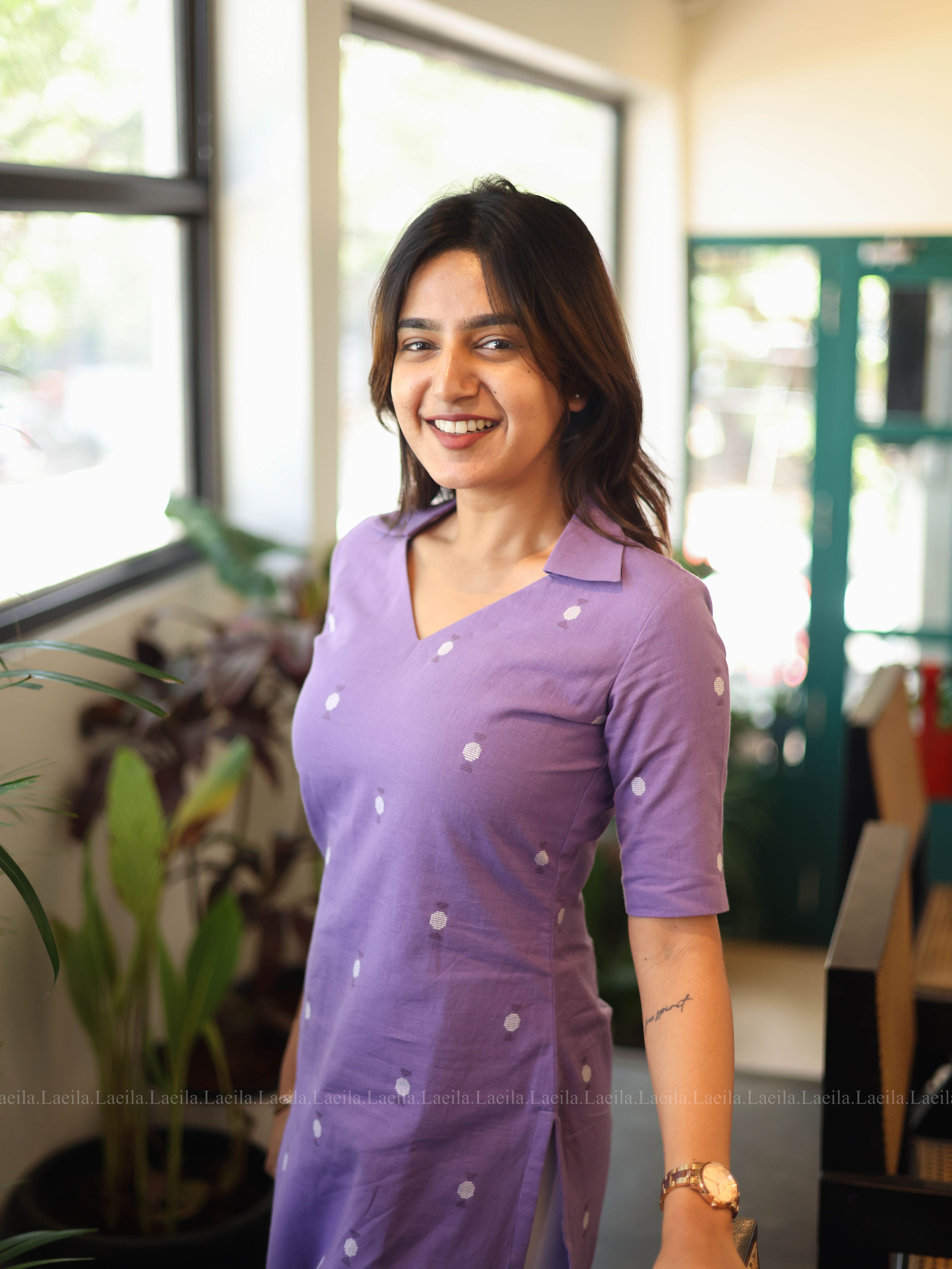 Lavender Meera Cotton Top