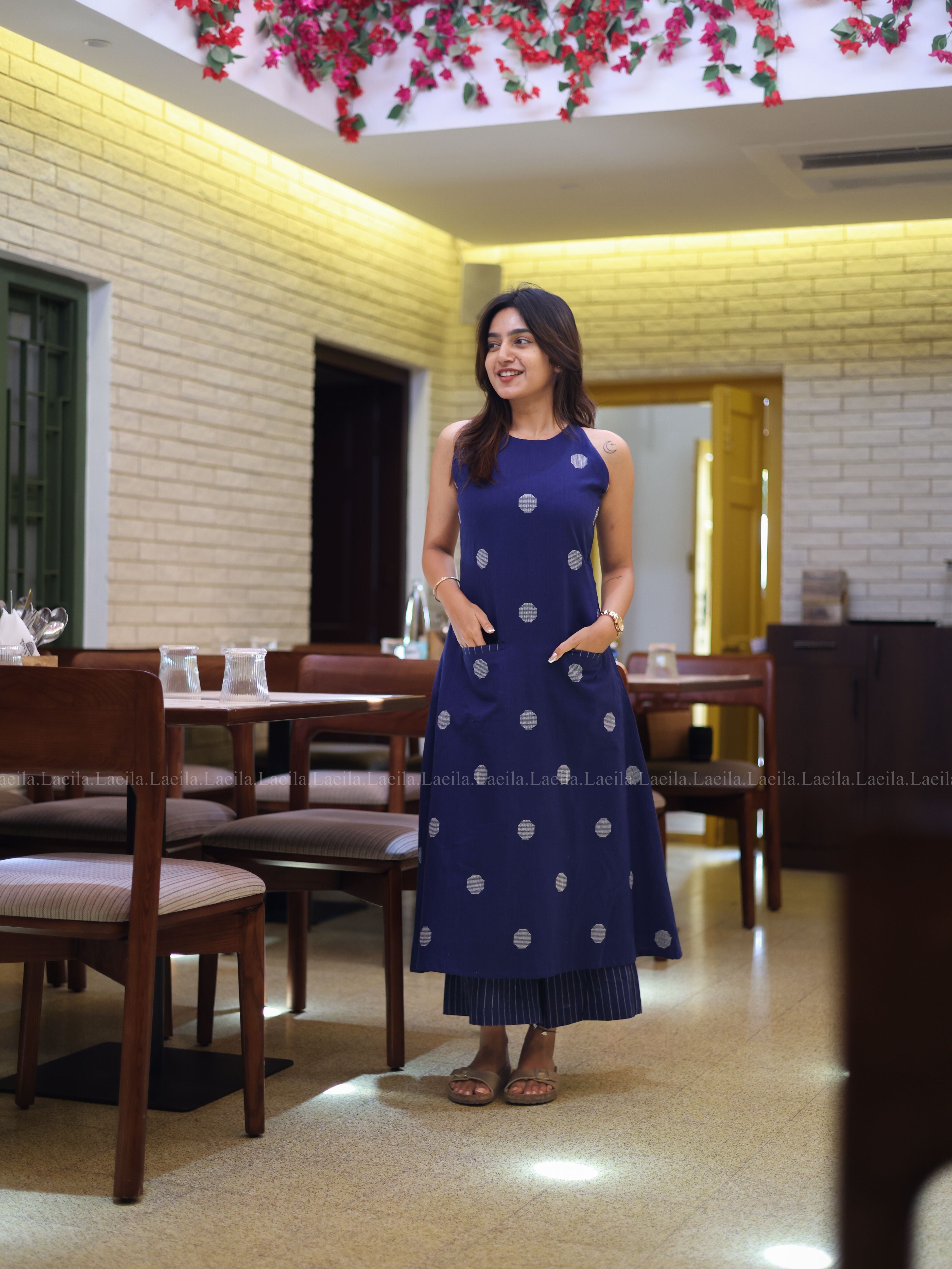 Blue Polka Handloom Meera Set