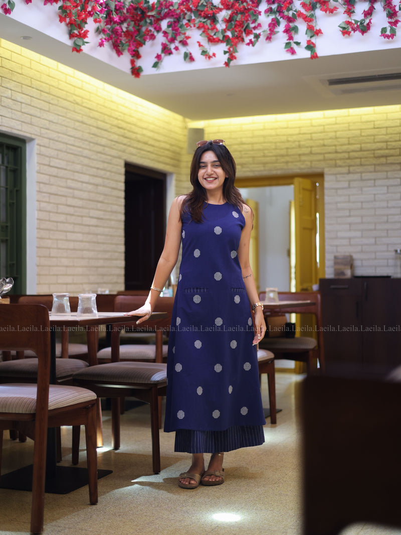 Blue Polka Handloom Meera Set