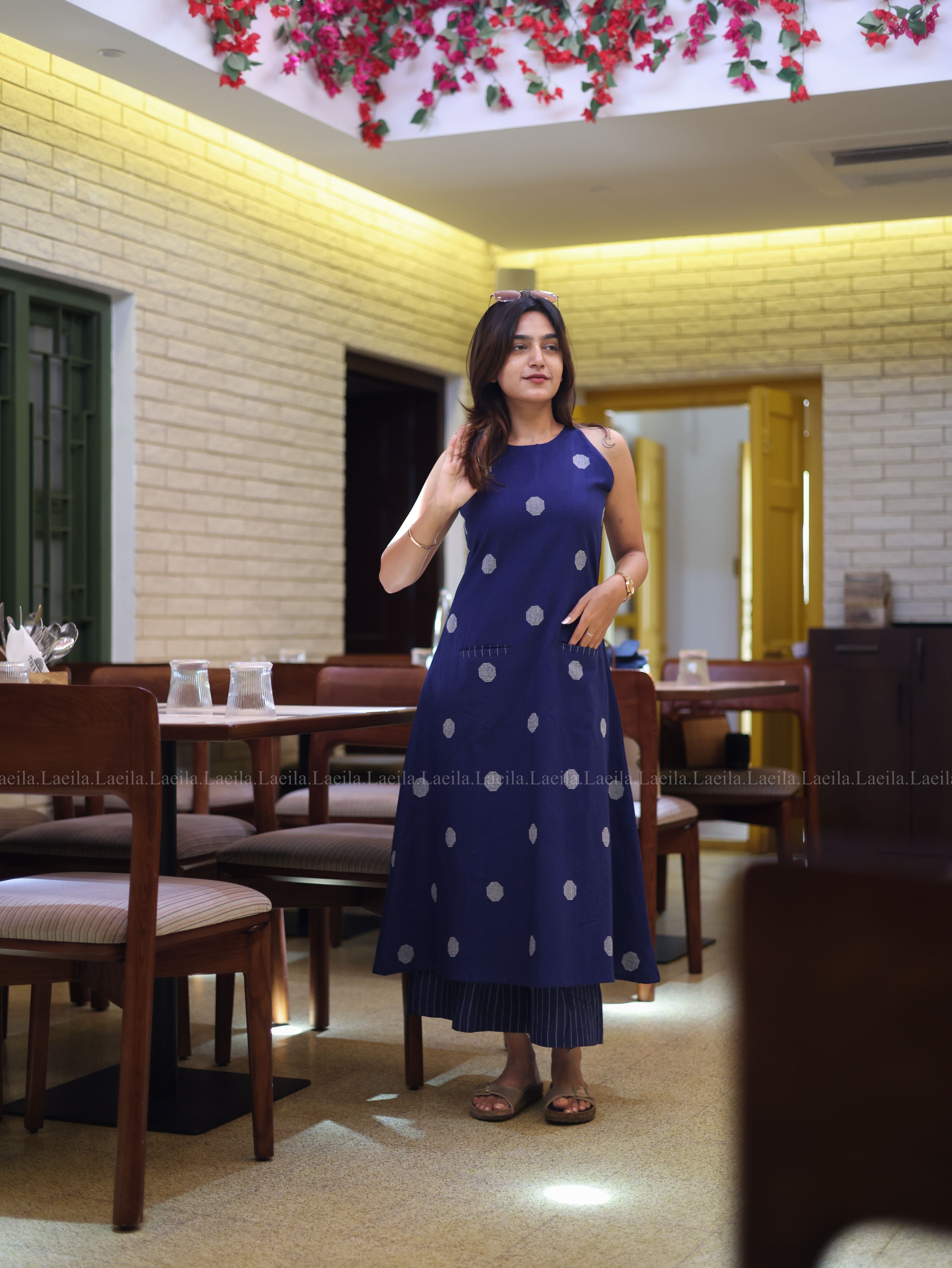 Blue Polka Handloom Meera Set