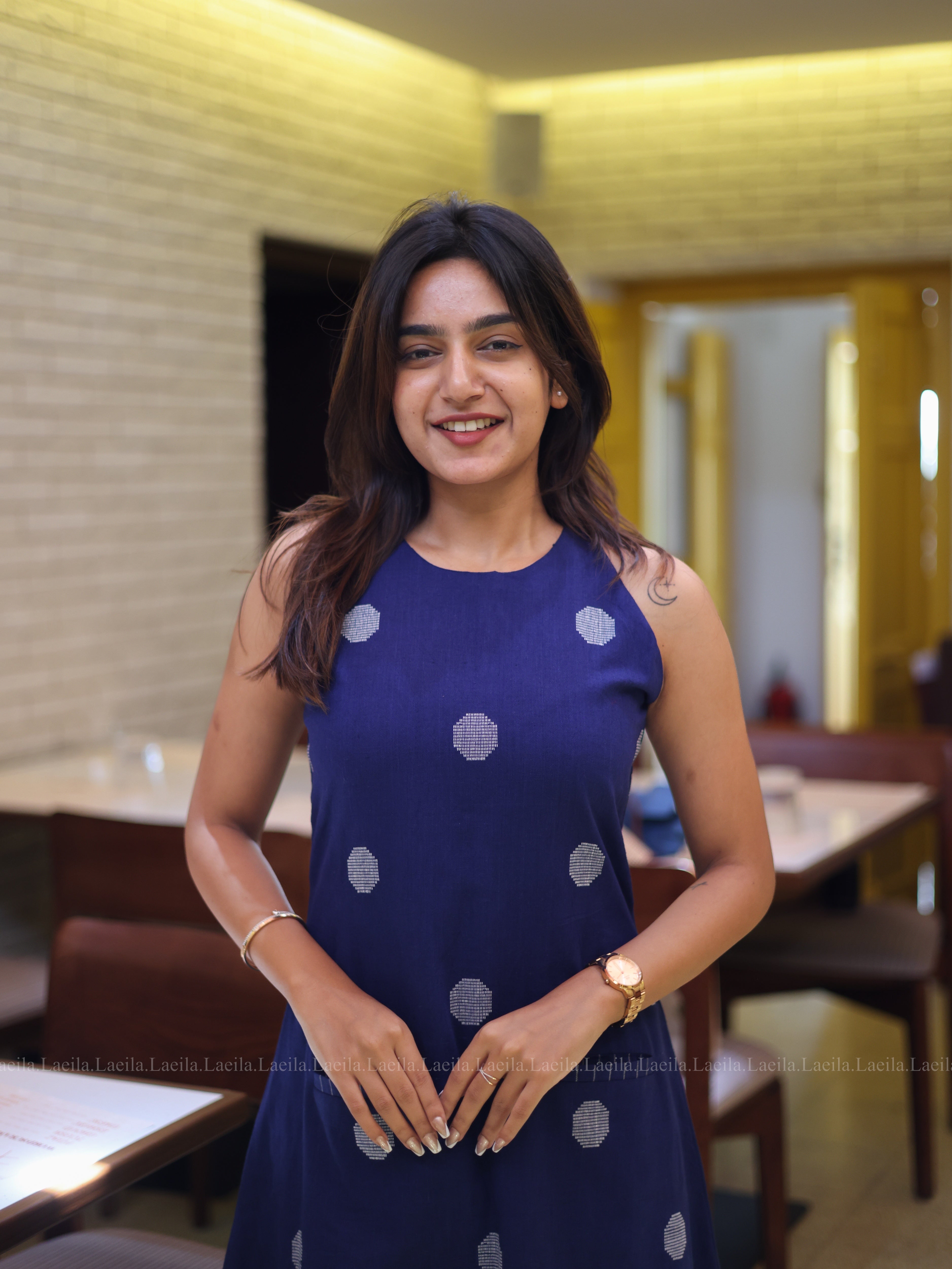 Blue Polka Handloom Meera Set