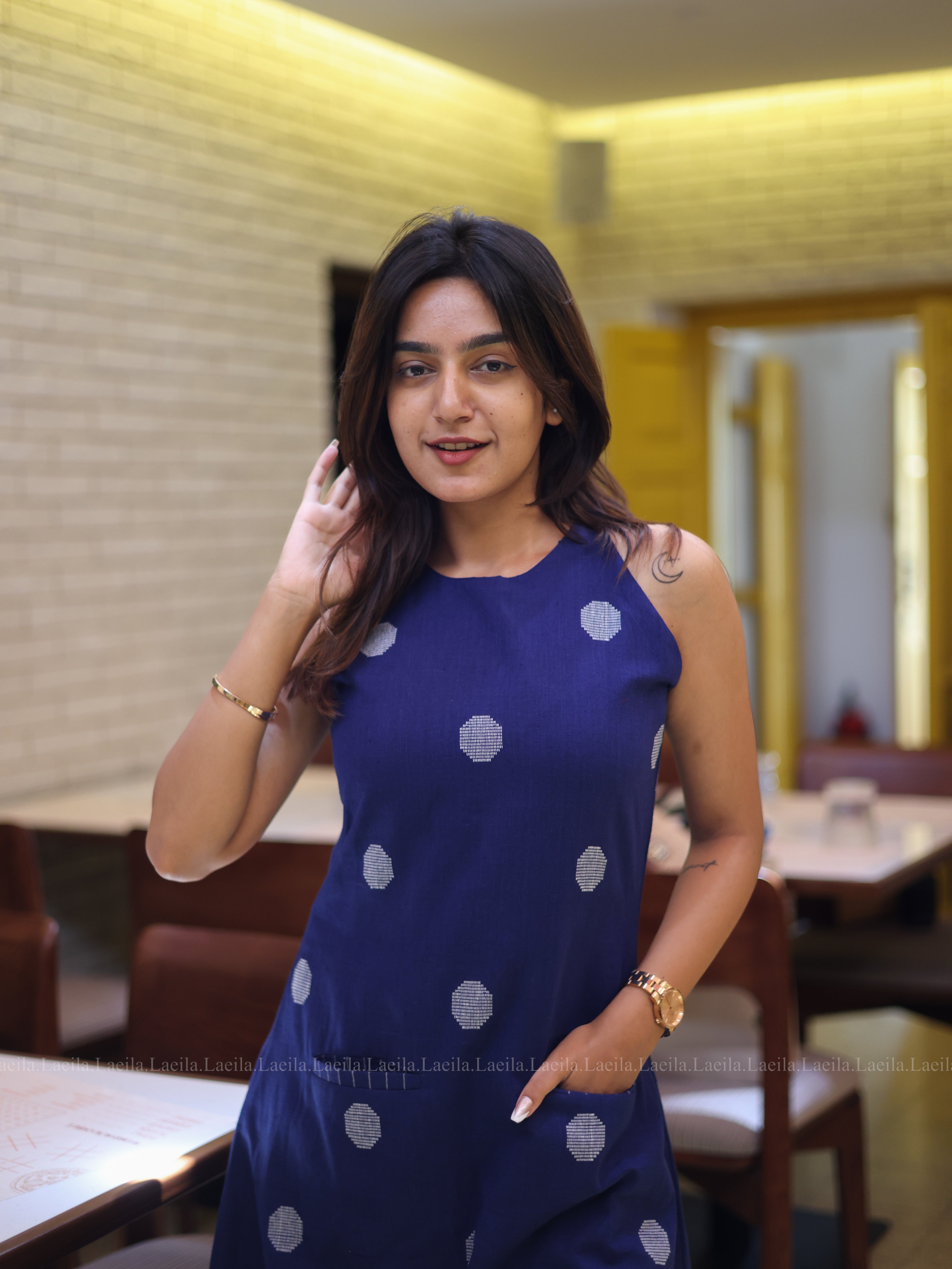 Blue Polka Handloom Meera Set