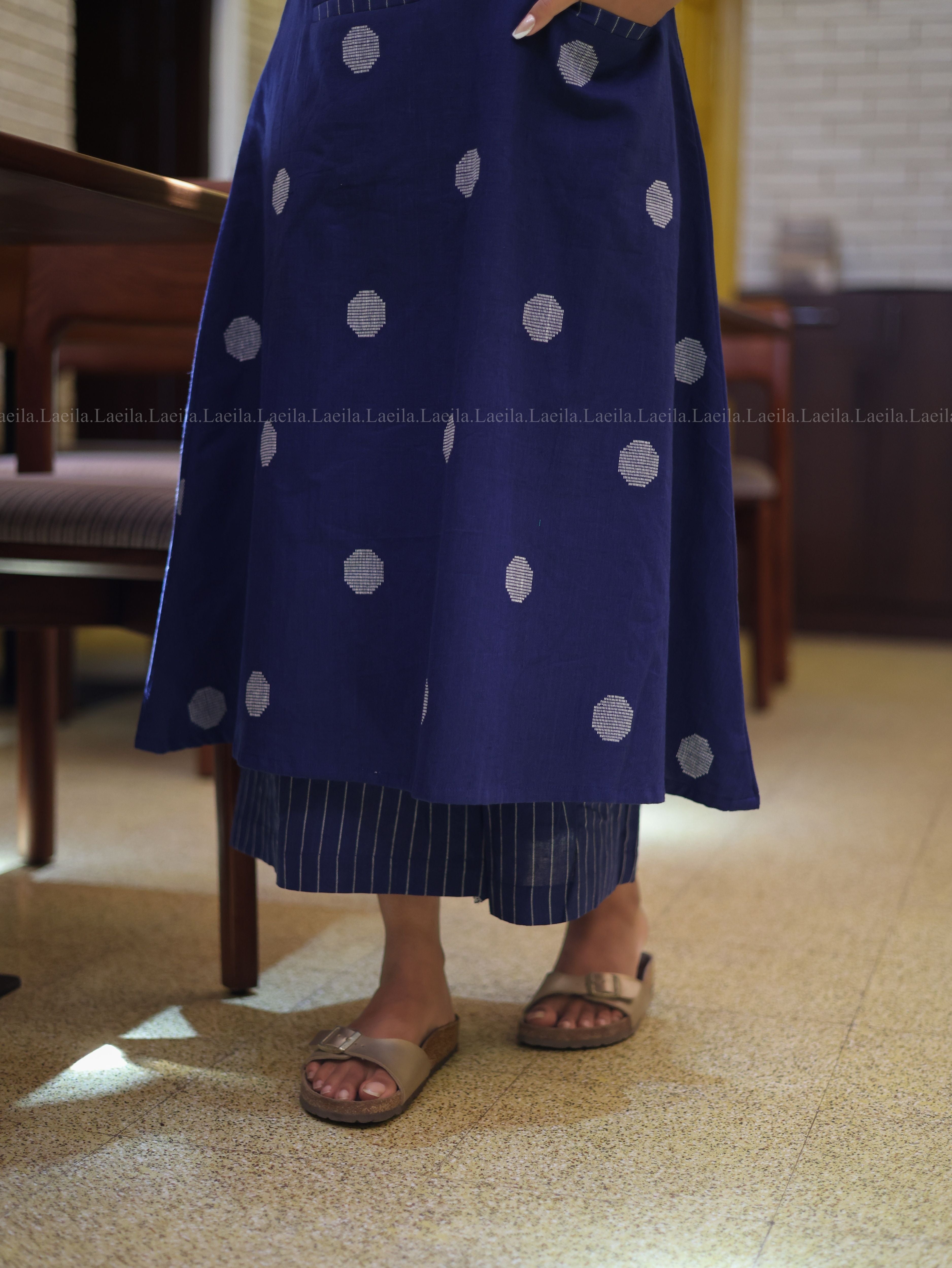 Blue Polka Handloom Meera Set